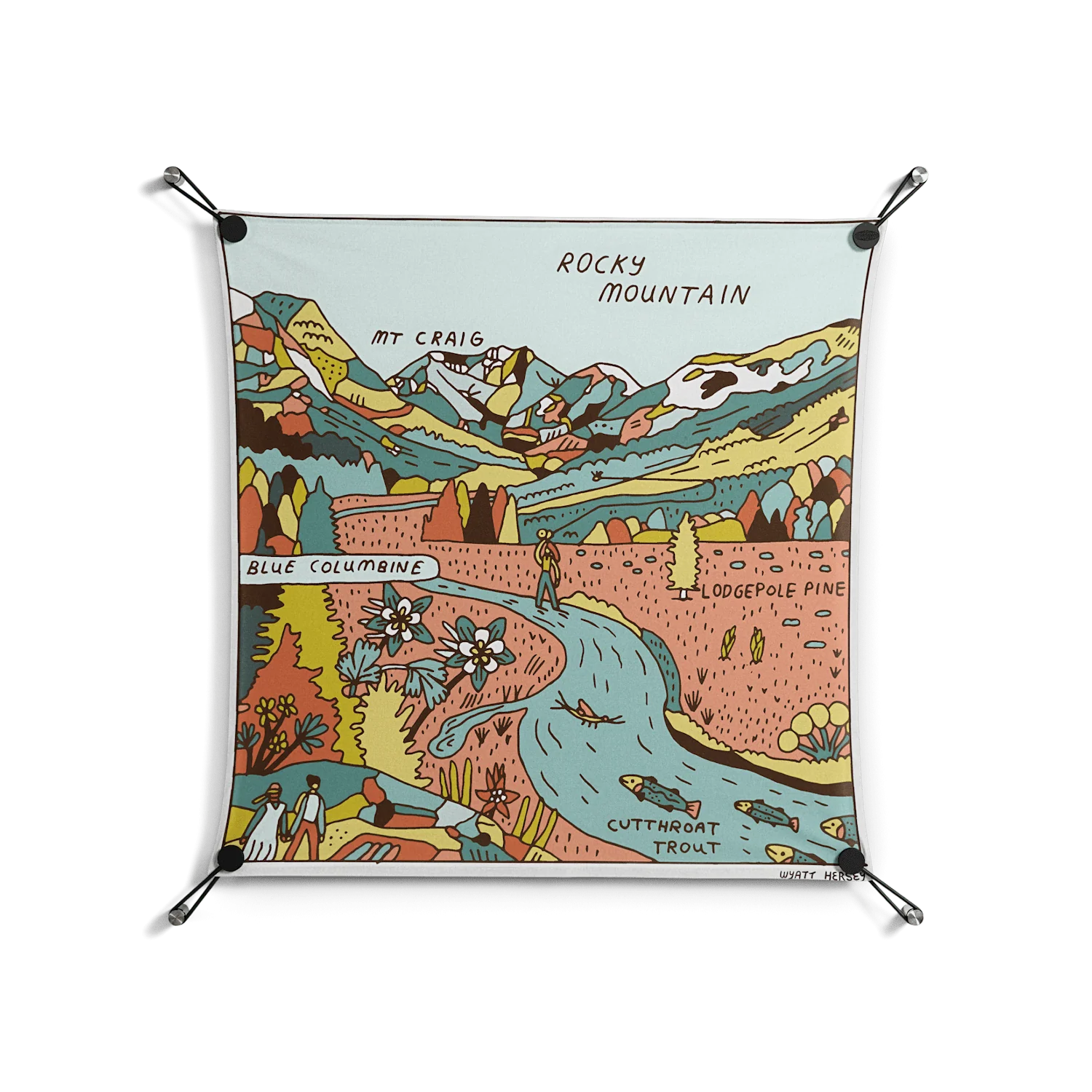 Rocky Mountain - Work On Wall - Wyatt Hersey - Black - 70 x 70 cm