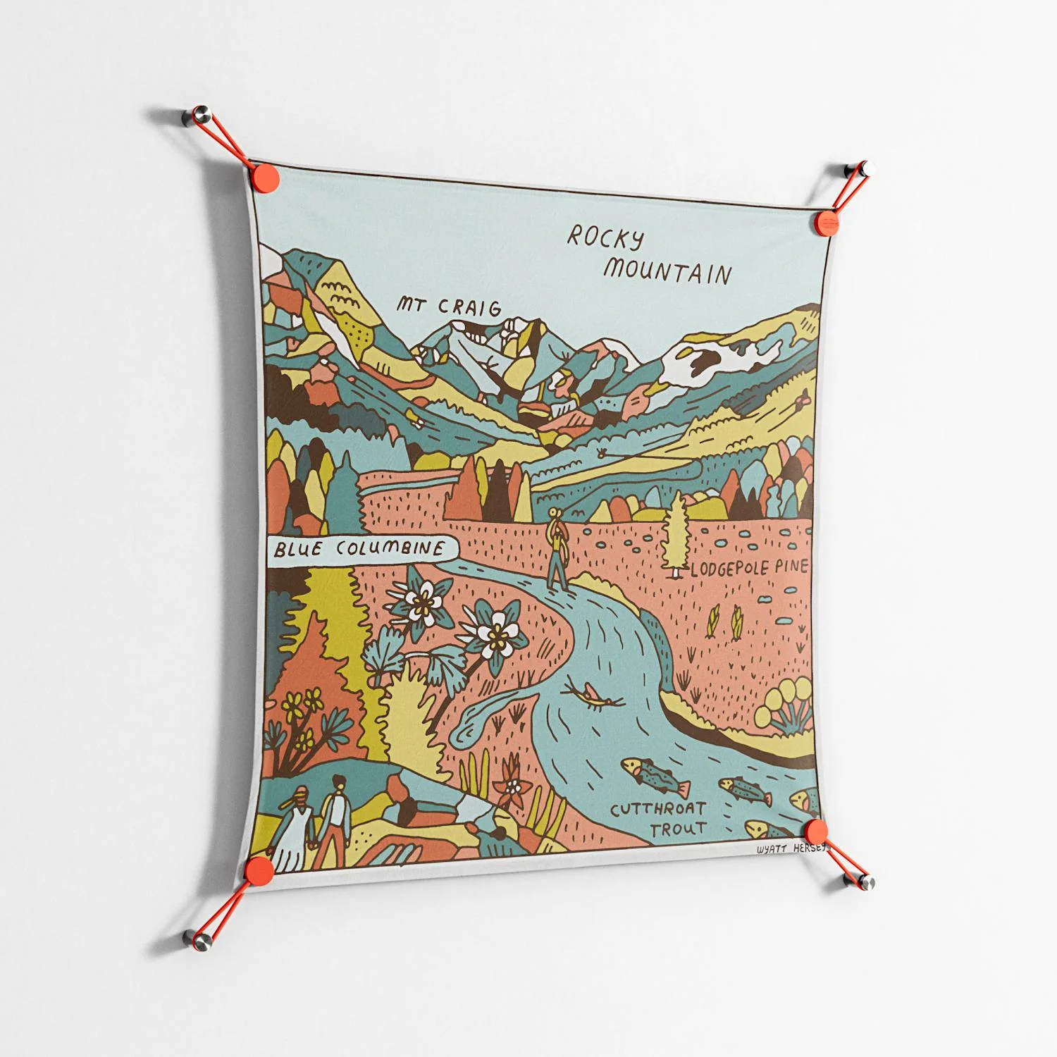 Rocky Mountain - Work On Wall - Wyatt Hersey - Orange - 70 x 70 cm - Image 2