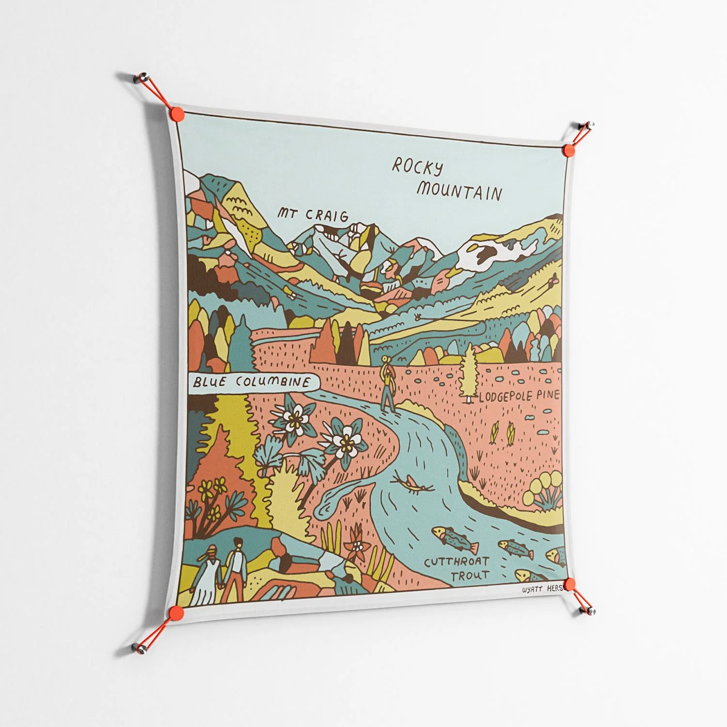 Rocky Mountain - Work On Wall - Wyatt Hersey - Orange - 90 x 90 cm - Image 2