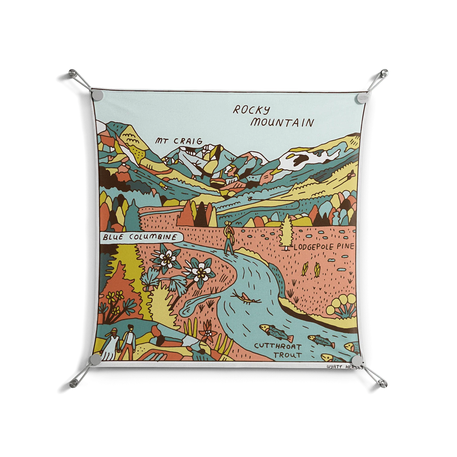 Rocky Mountain - Work On Wall - Wyatt Hersey - Silver - 70 x 70 cm