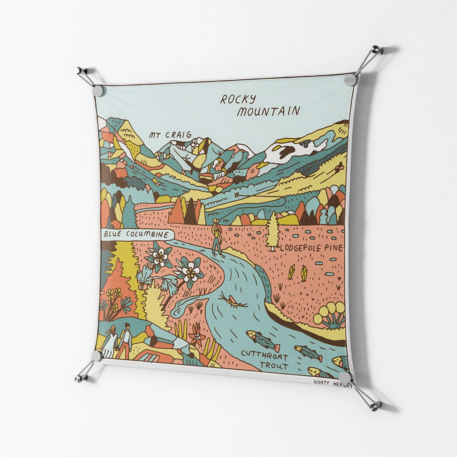Rocky Mountain - Work On Wall - Wyatt Hersey - Silver - 70 x 70 cm - Image 2