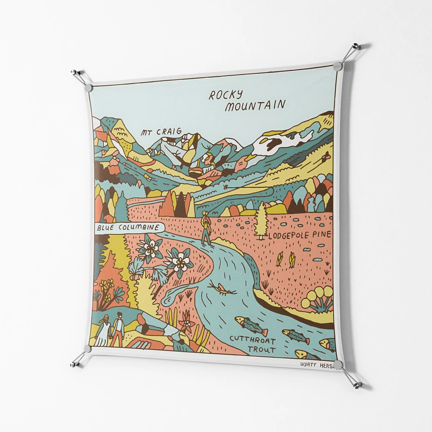 Rocky Mountain - Work On Wall - Wyatt Hersey - Silver - 90 x 90 cm - Image 2