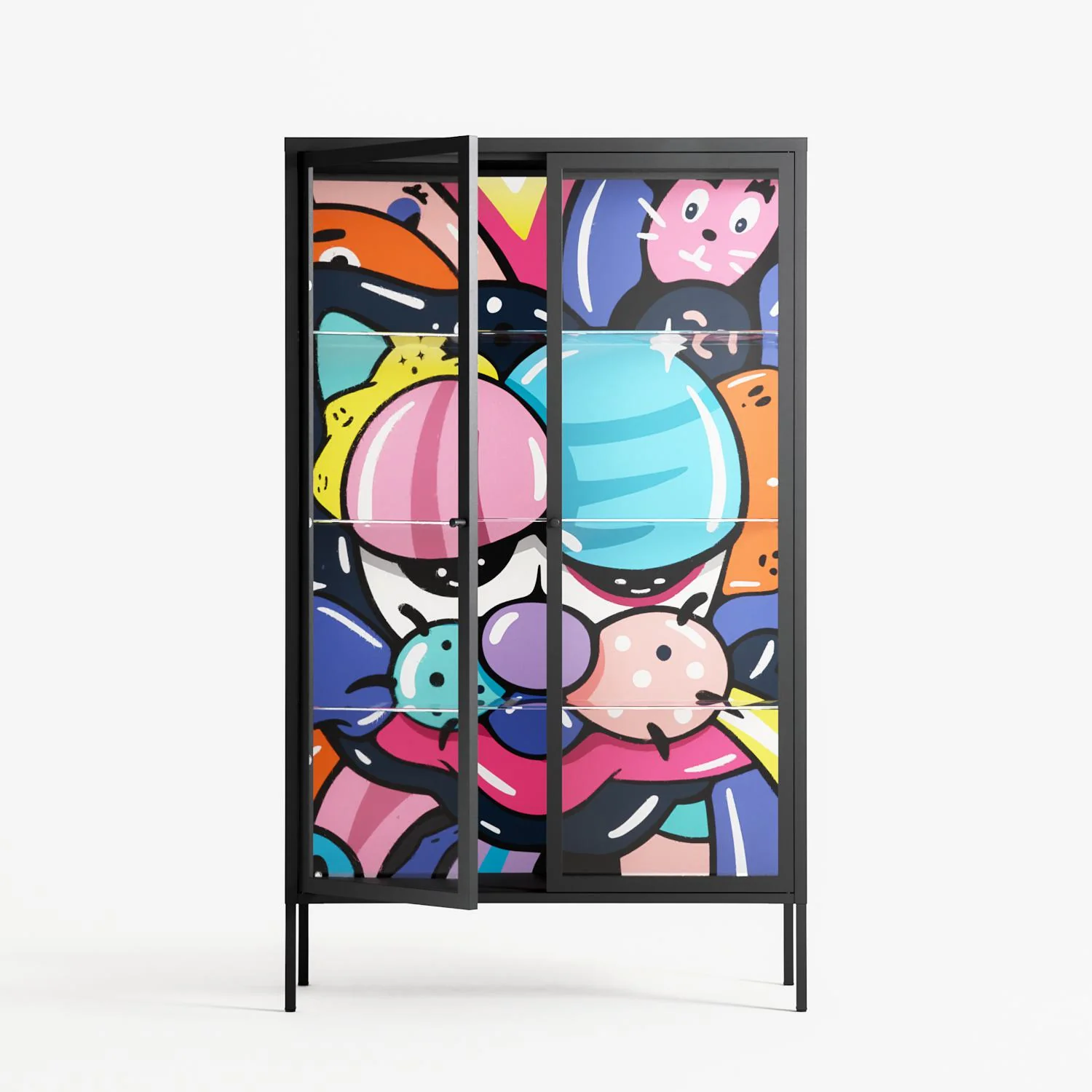Sansone - Cabinet - Maddalena Fanfani - Antracite - Clear glass - Image 2