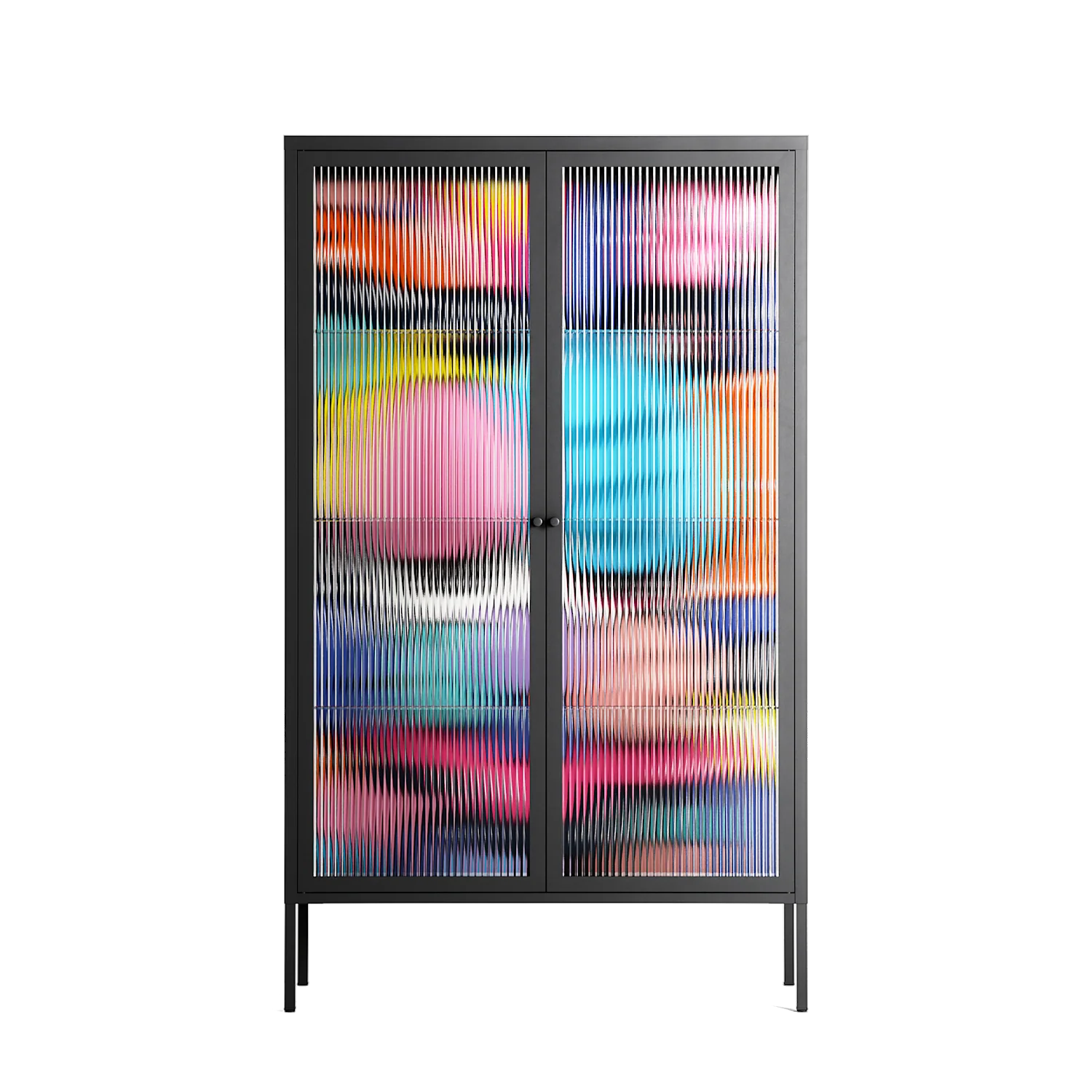 Sansone - Cabinet - Maddalena Fanfani - Antracite - Reeded glass