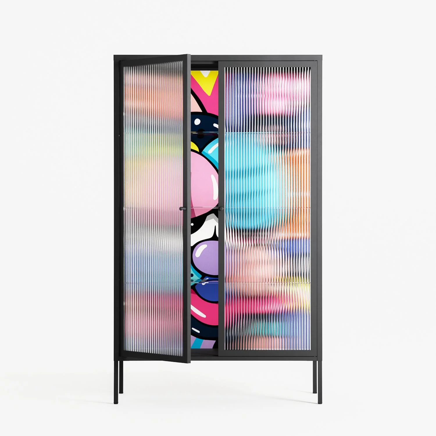 Sansone - Cabinet - Maddalena Fanfani - Antracite - Reeded glass - Image 2