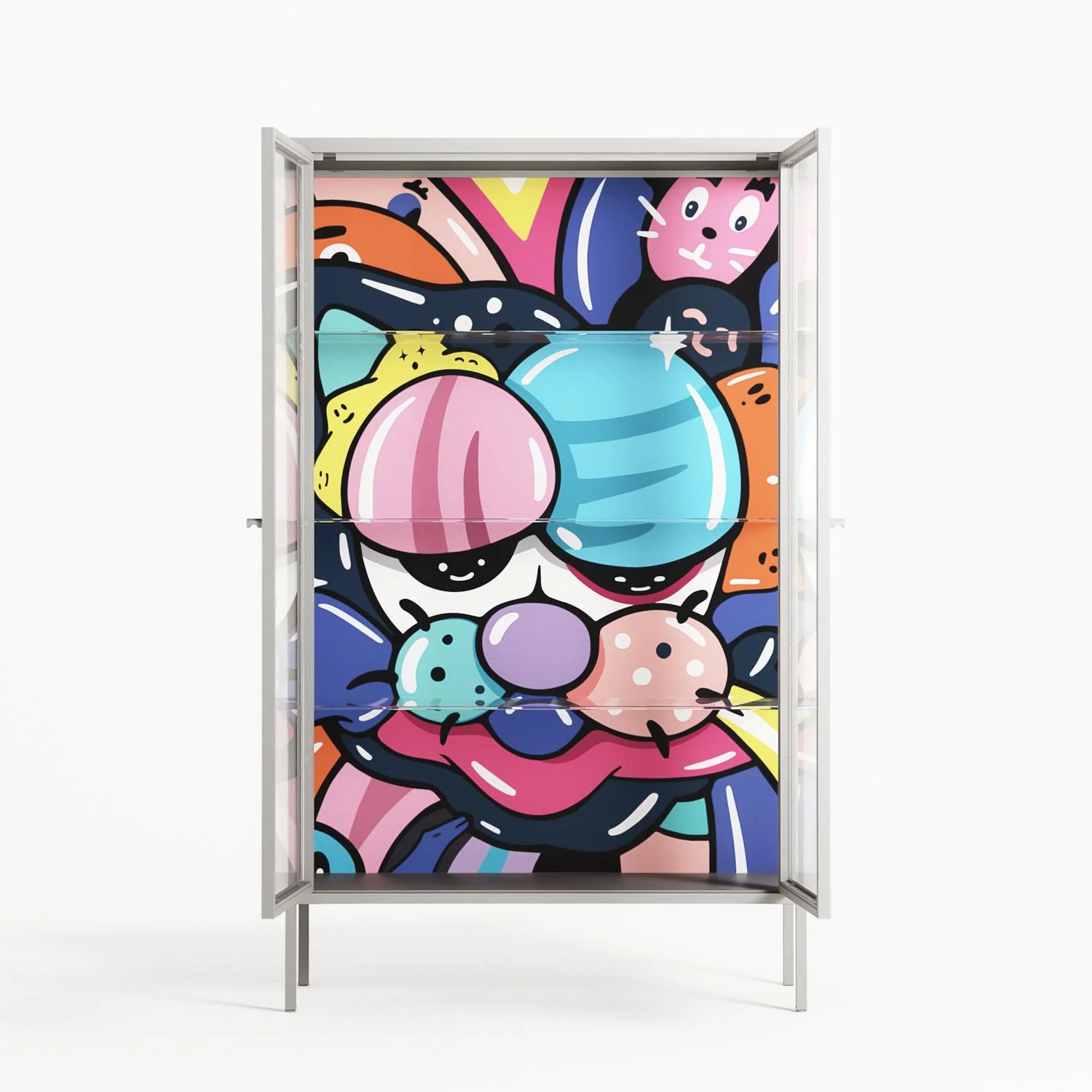 Sansone - Cabinet - Maddalena Fanfani - Chalk - Clear glass - Image 3