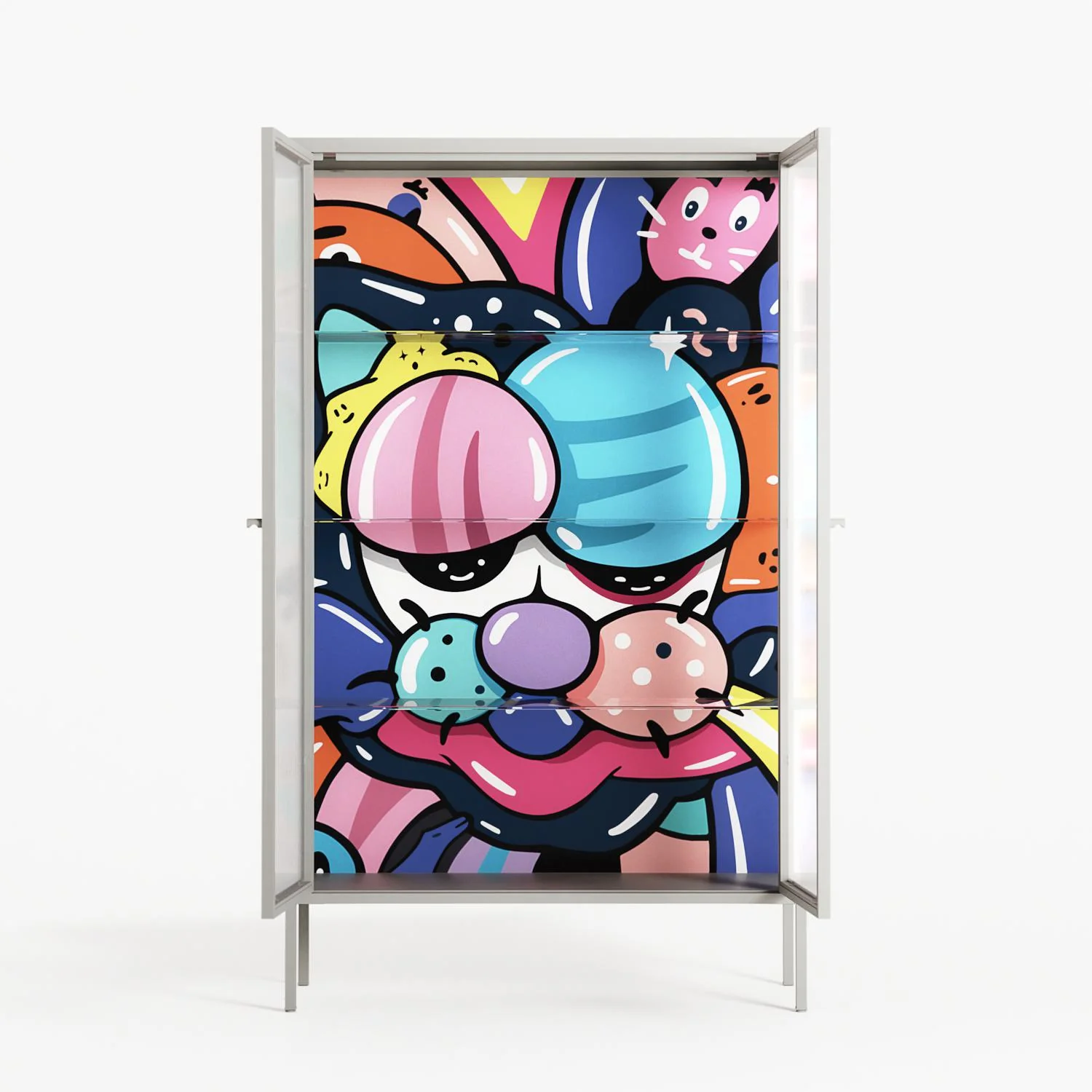 Sansone - Cabinet - Maddalena Fanfani - Chalk - Reeded glass - Image 3