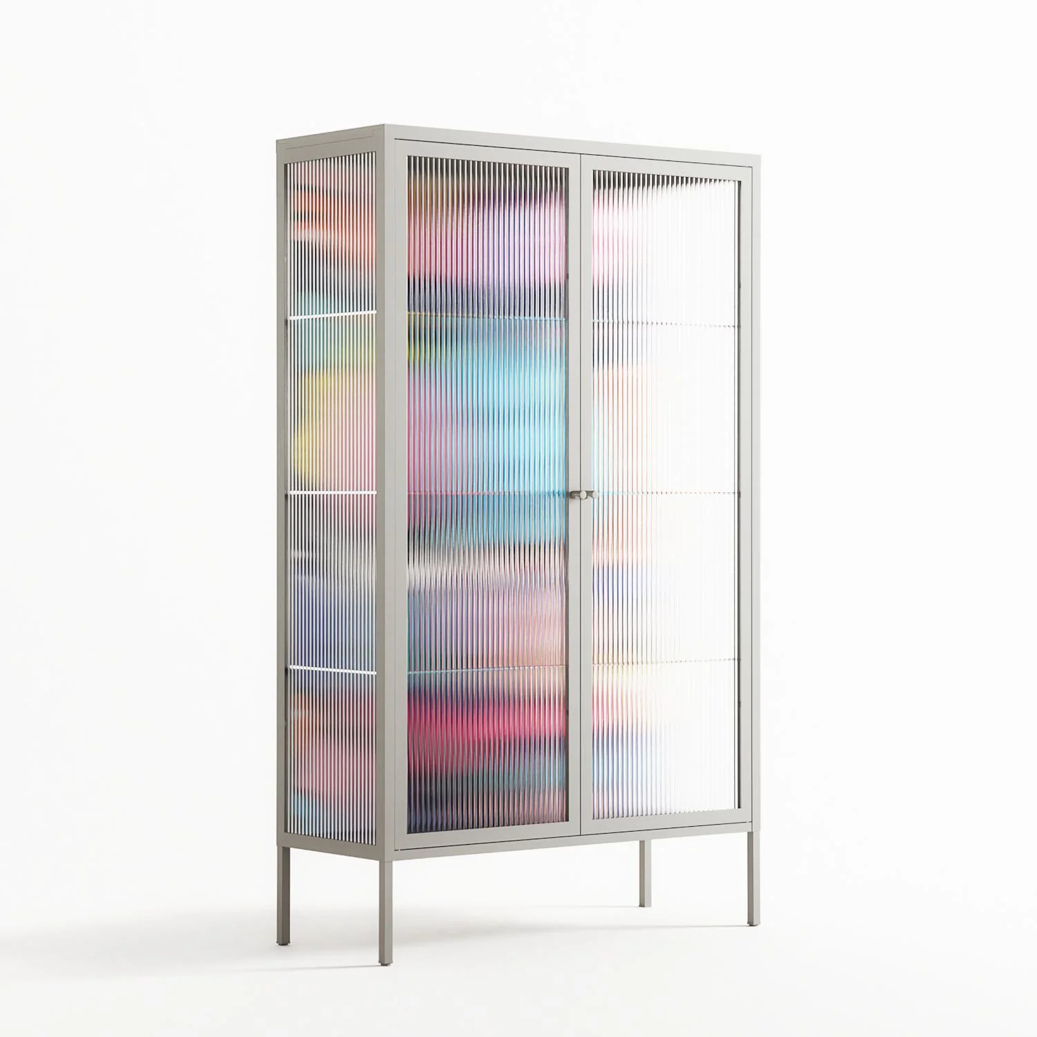 Sansone - Cabinet - Maddalena Fanfani - Chalk - Reeded glass - Image 4