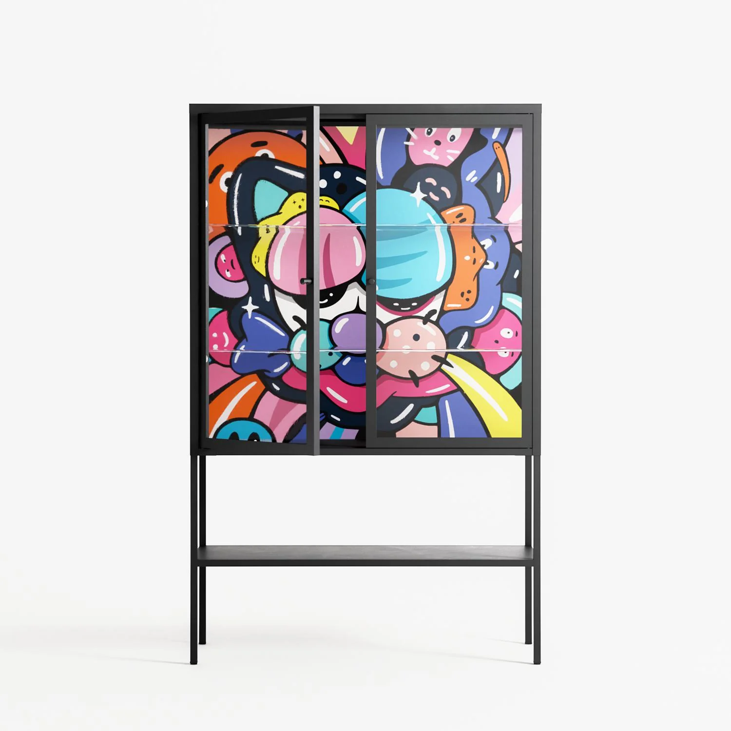 Sansone - Loft Cabinet - Maddalena Fanfani - Antracite - Clear glass - Image 2