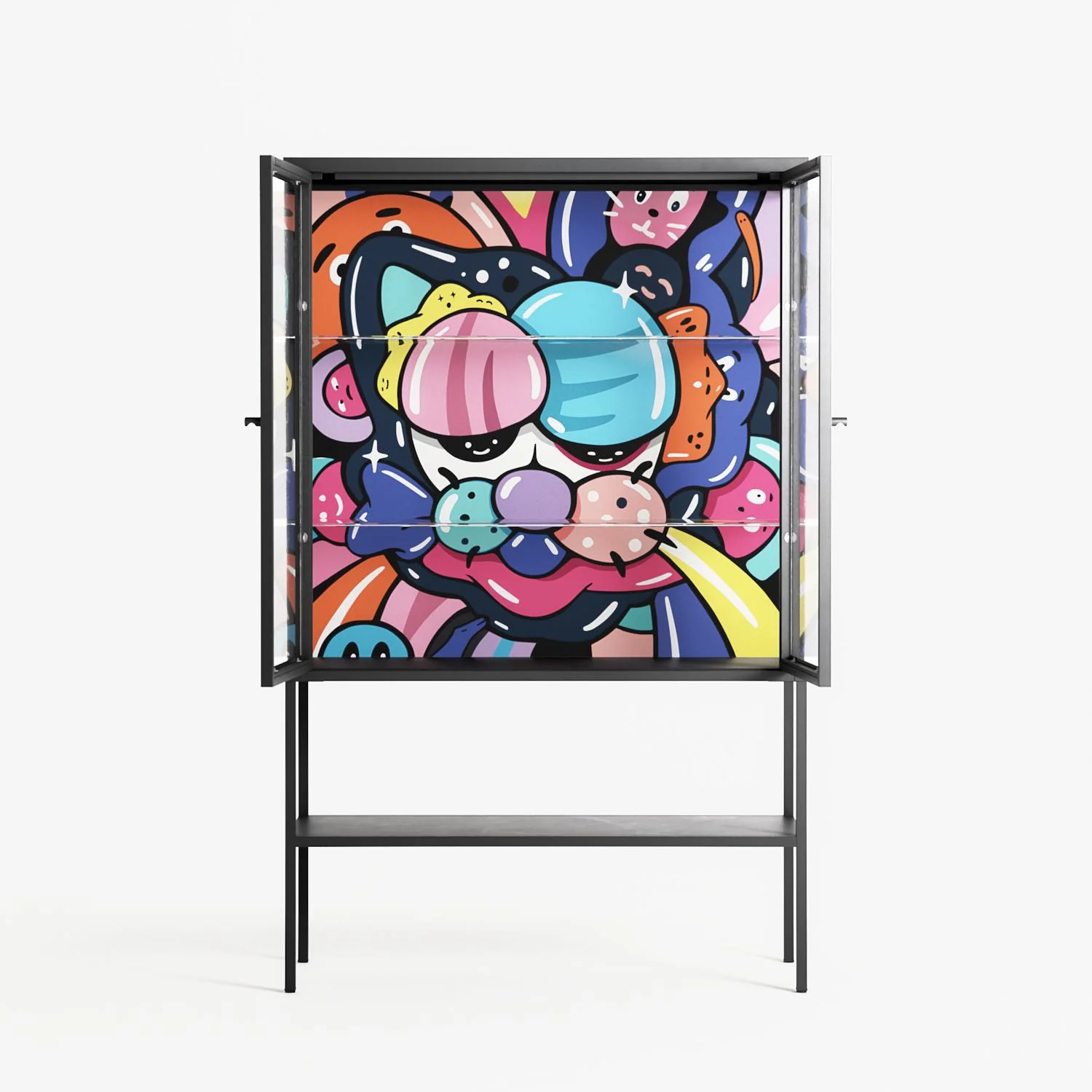 Sansone - Loft Cabinet - Maddalena Fanfani - Antracite - Clear glass - Image 3