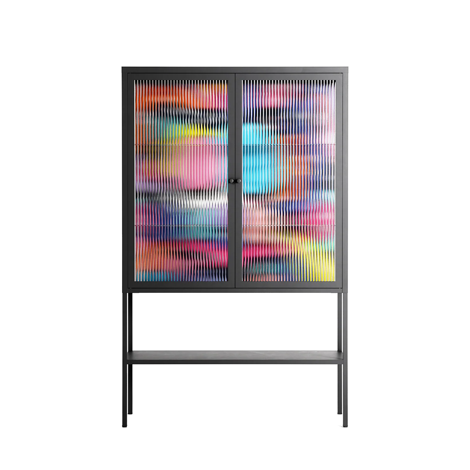 Sansone - Loft Cabinet - Maddalena Fanfani - Antracite - Reeded glass