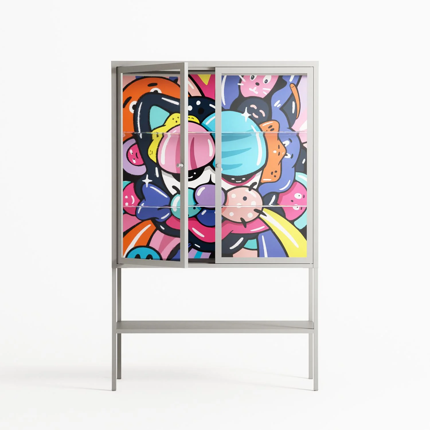 Sansone - Loft Cabinet - Maddalena Fanfani - Chalk - Clear glass - Image 2