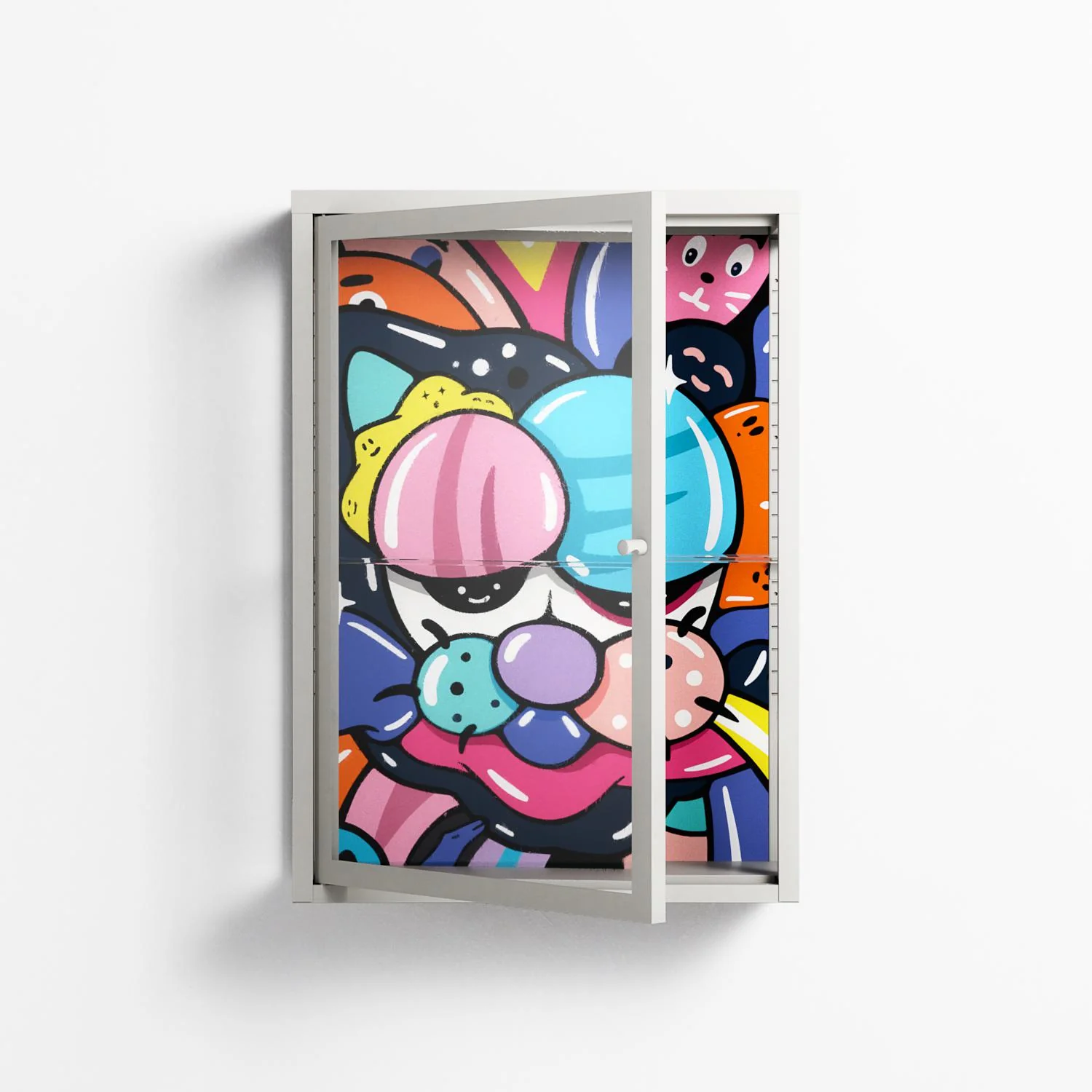 Sansone - Wall Cabinet - Maddalena Fanfani - Chalk - Clear glass - Image 2