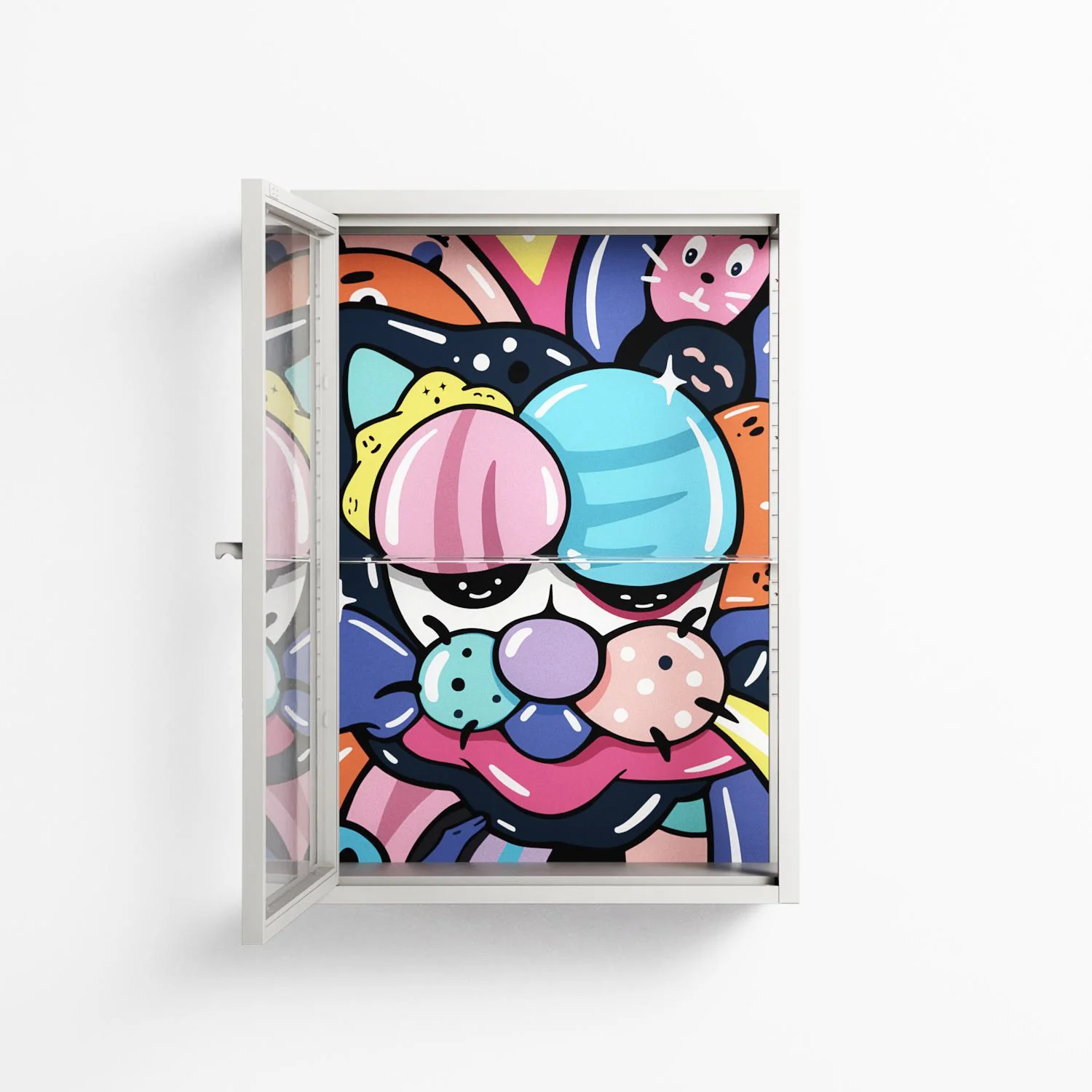 Sansone - Wall Cabinet - Maddalena Fanfani - Chalk - Clear glass - Image 3