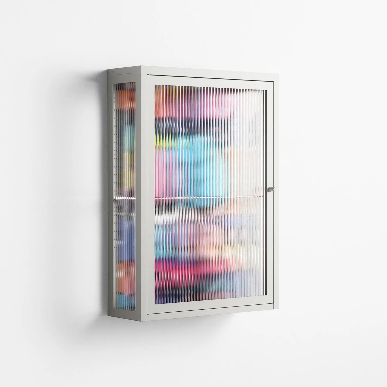 Sansone - Wall Cabinet - Maddalena Fanfani - Chalk - Reeded glass - Image 4