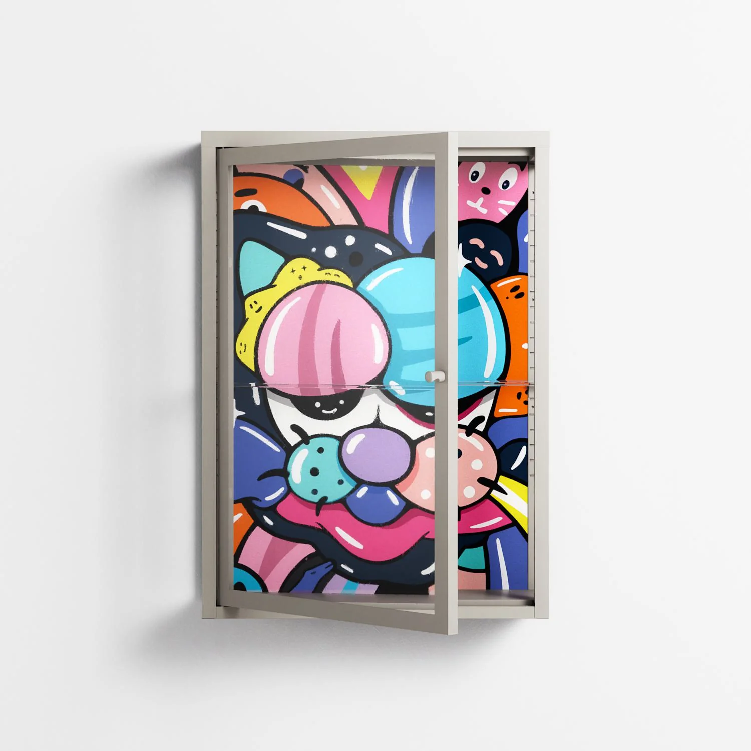 Sansone - Wall Cabinet - Maddalena Fanfani - Pebble - Clear glass - Image 2