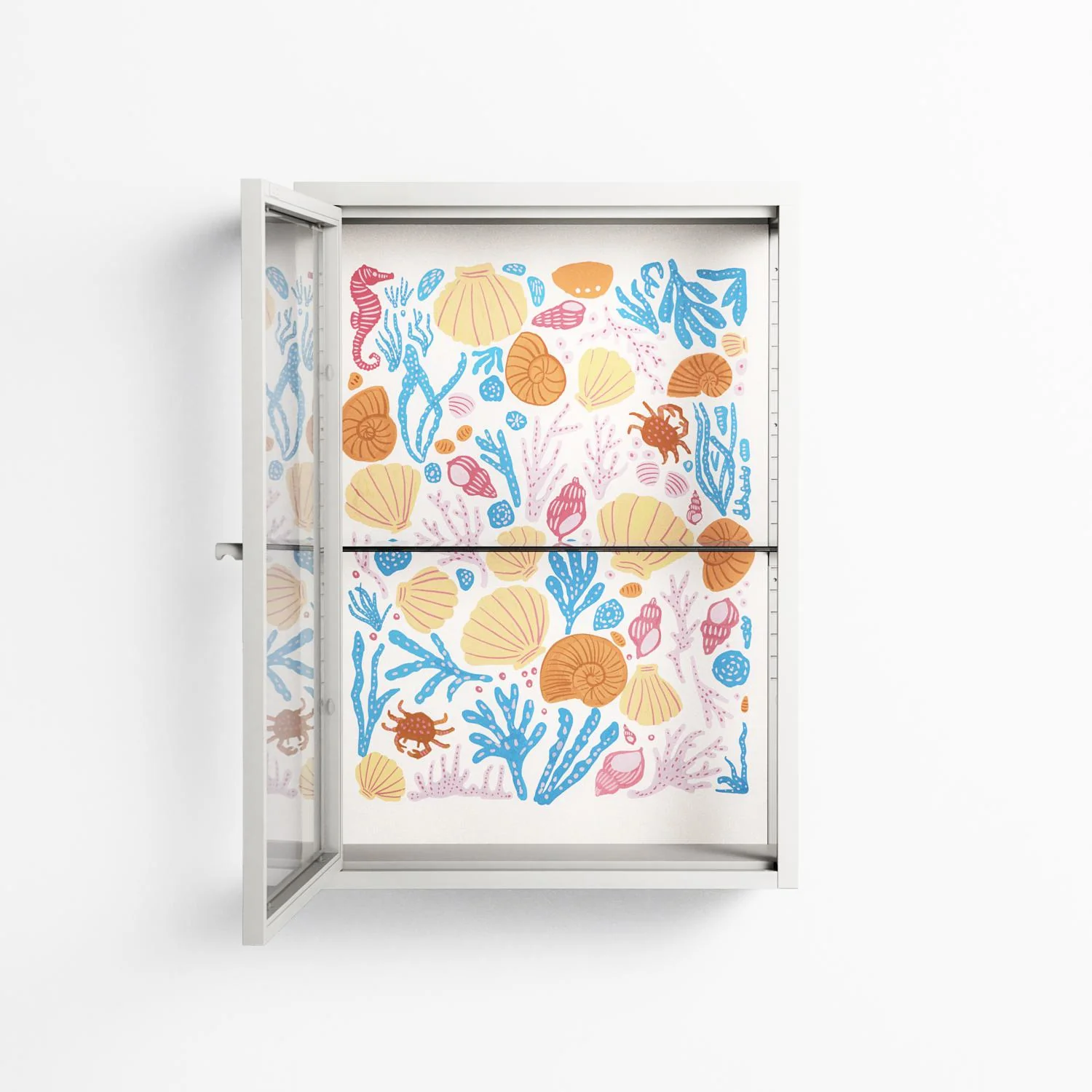 Sea Critters - Wall Cabinet - Katie O’Shea - Chalk - Clear glass - Image 3