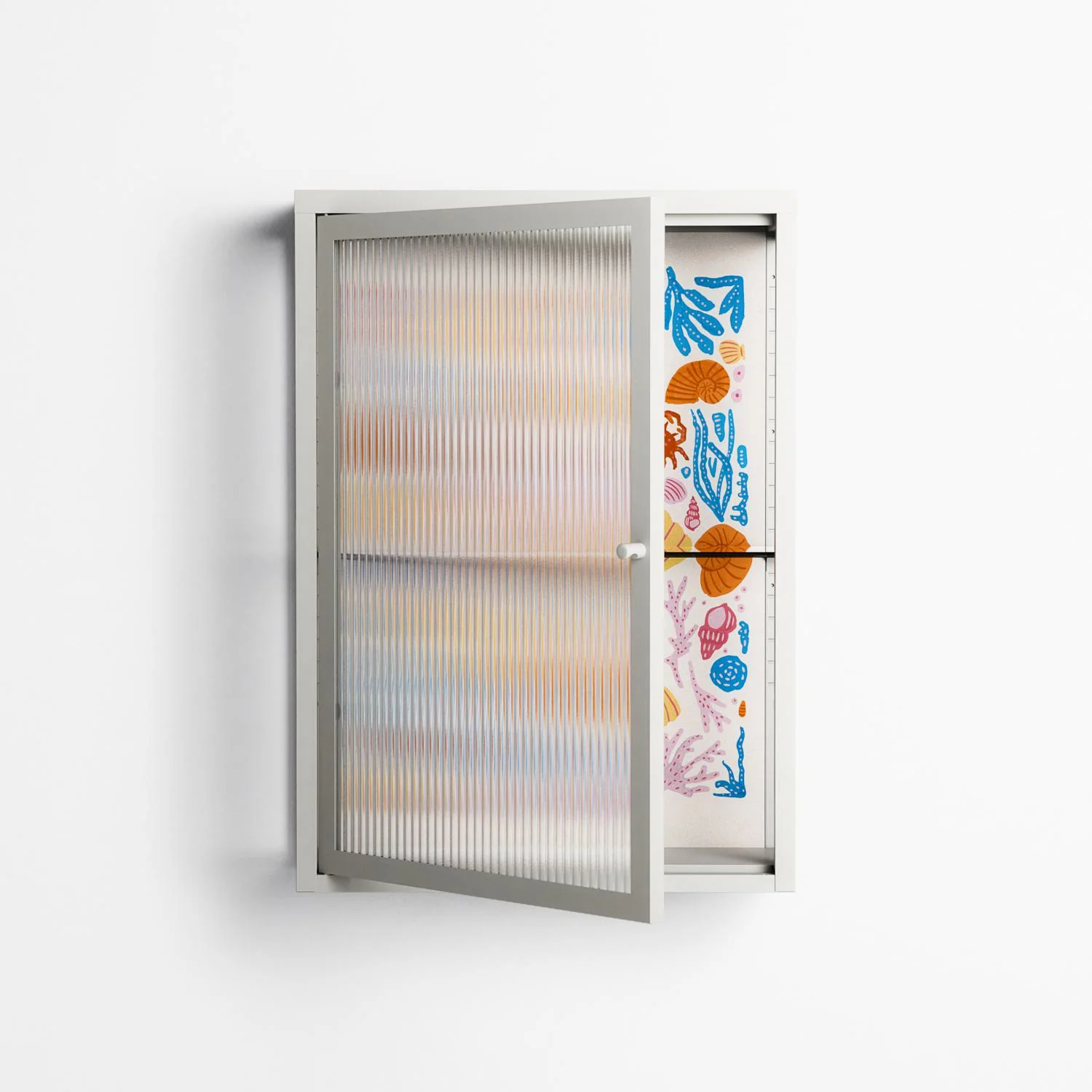 Sea Critters - Wall Cabinet - Katie O’Shea - Chalk - Reeded glass - Image 2