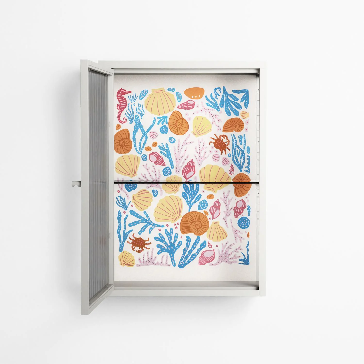 Sea Critters - Wall Cabinet - Katie O’Shea - Chalk - Reeded glass - Image 3