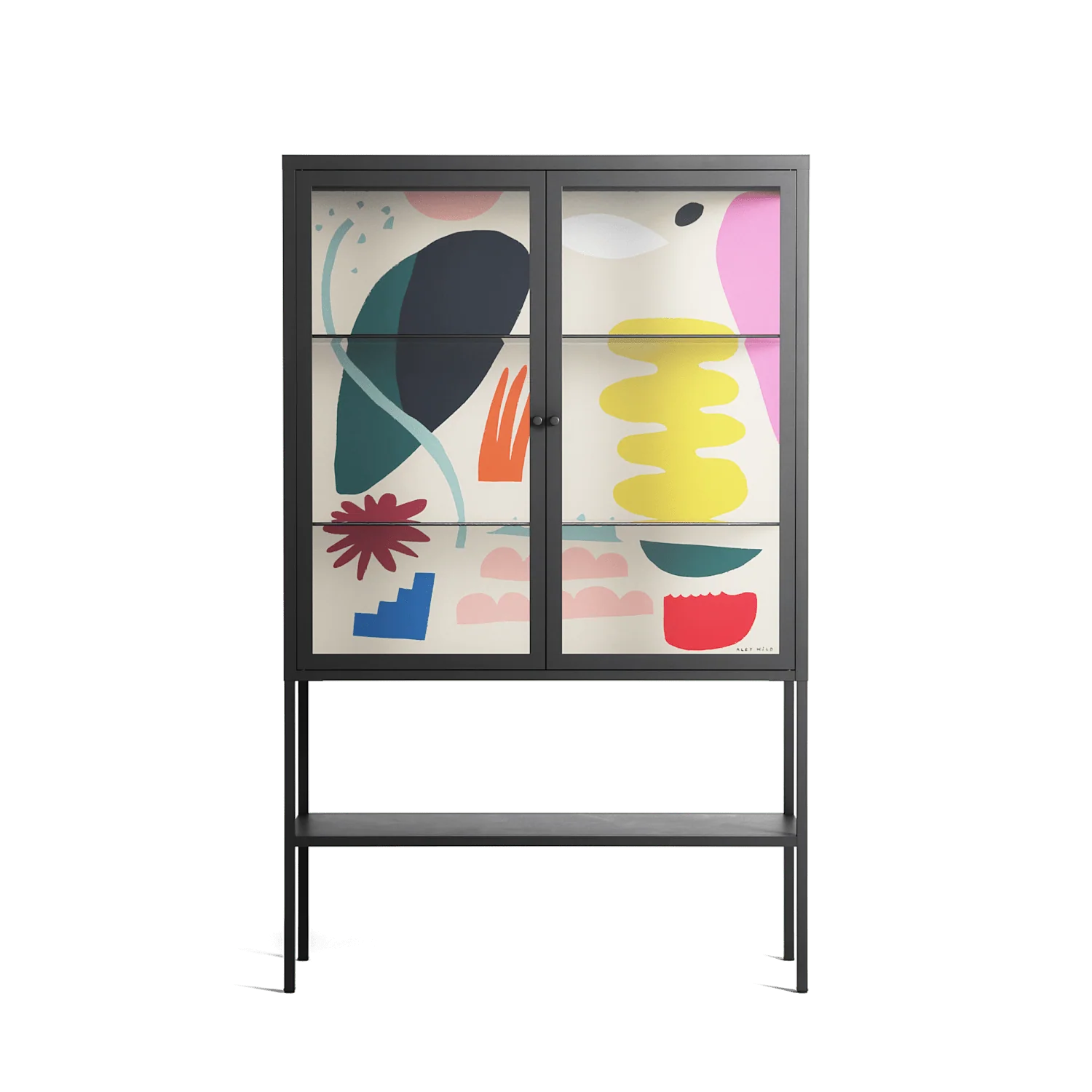 Sea Shapes - Loft Cabinet - Aley Wild - Antracite - Clear glass