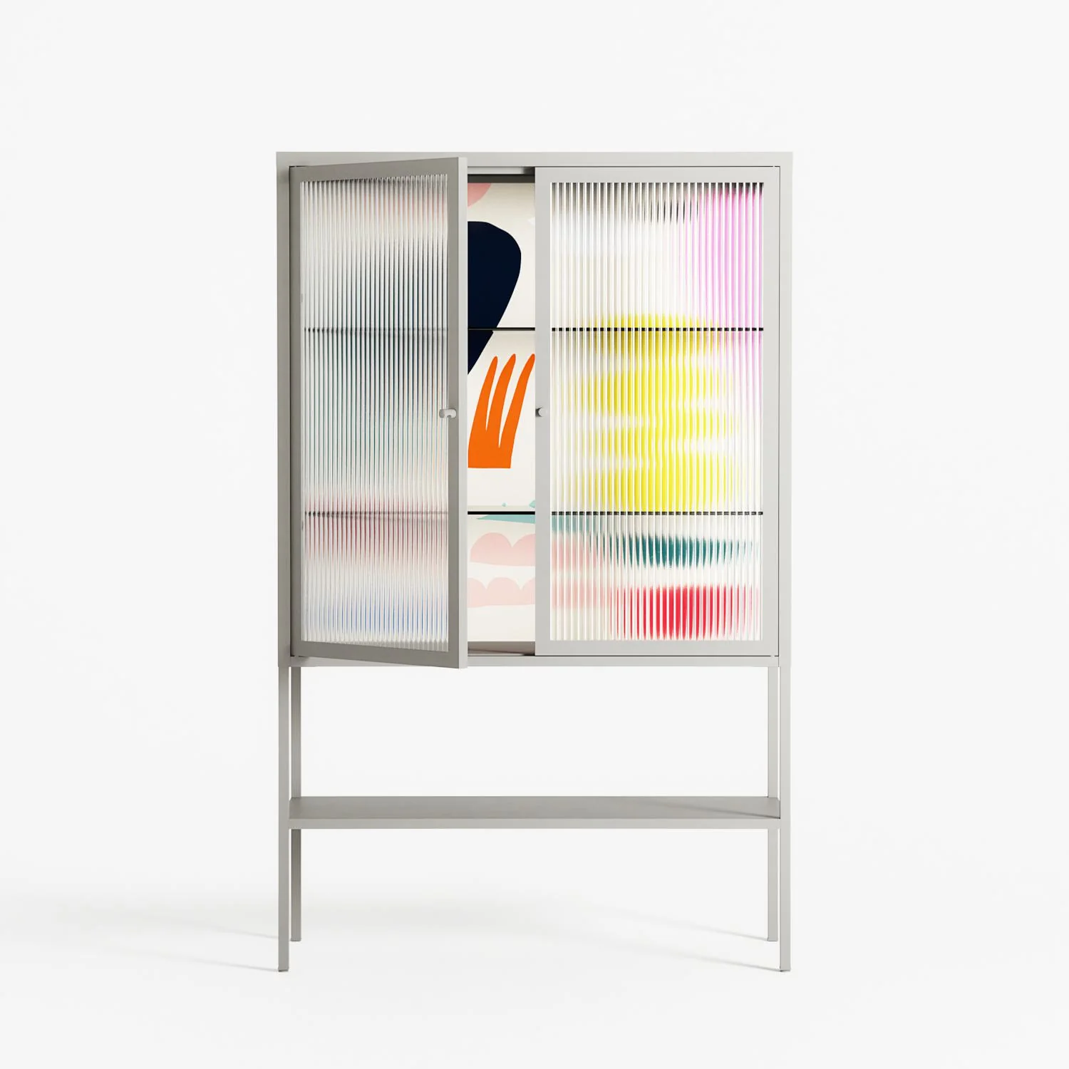 Sea Shapes - Loft Cabinet - Aley Wild - Chalk - Reeded glass - Image 2