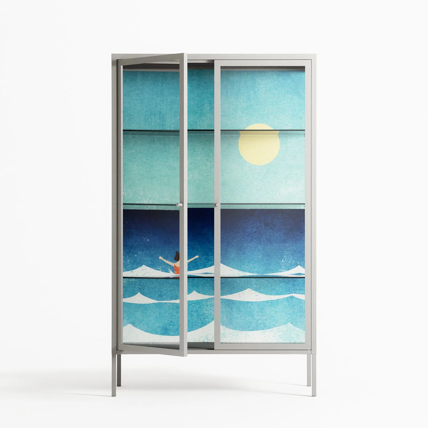 Sea Swim - Cabinet - Henry Rivers - Chalk - Clear glass - Image 2