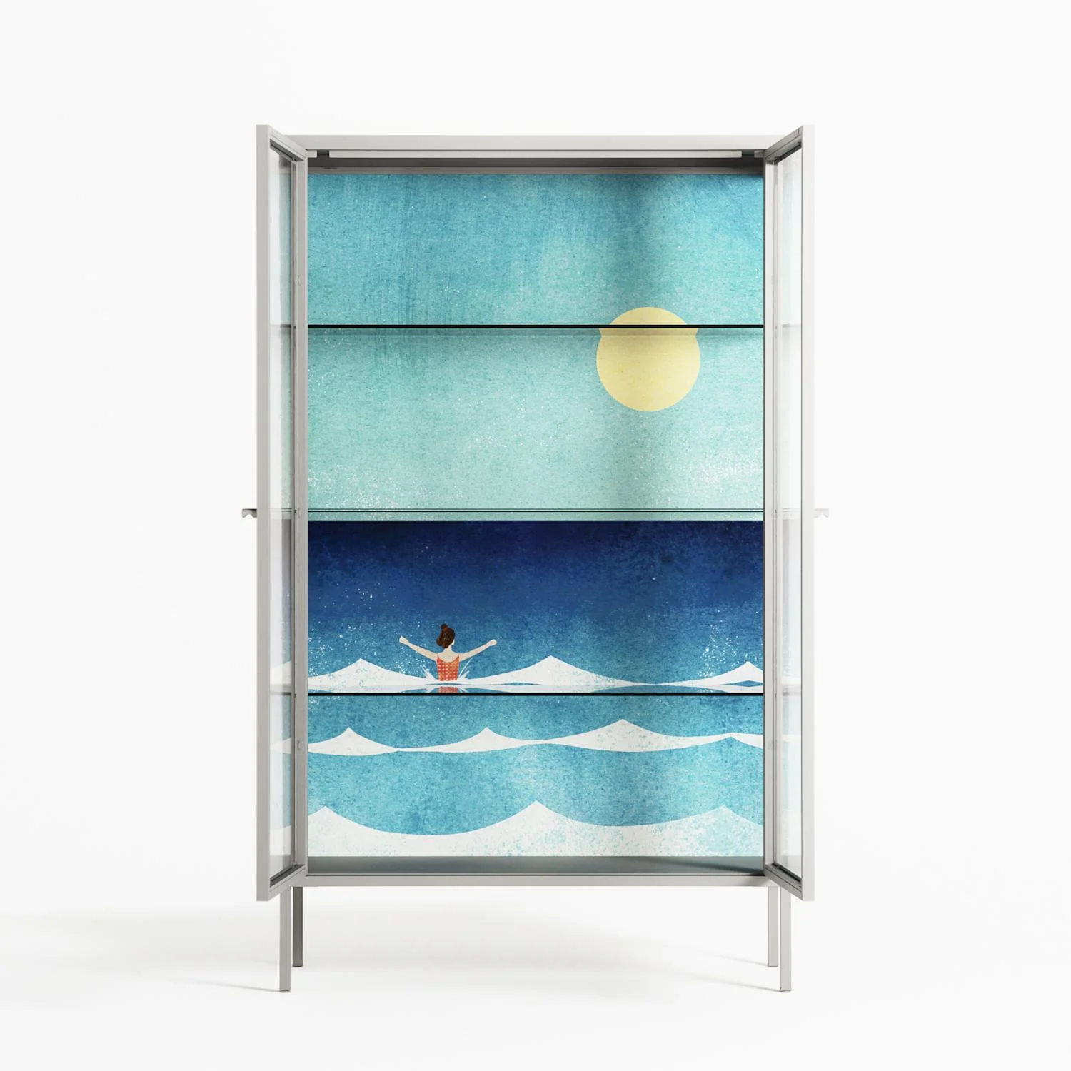 Sea Swim - Cabinet - Henry Rivers - Chalk - Clear glass - Image 3