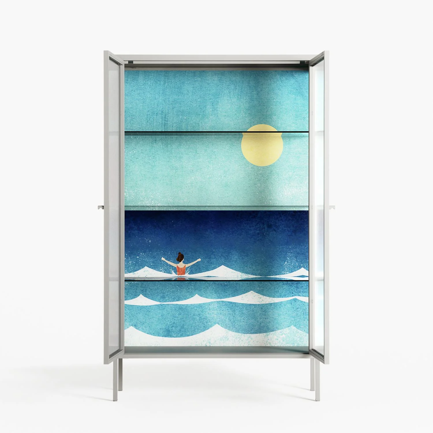 Sea Swim - Cabinet - Henry Rivers - Chalk - Reeded glass - Image 3