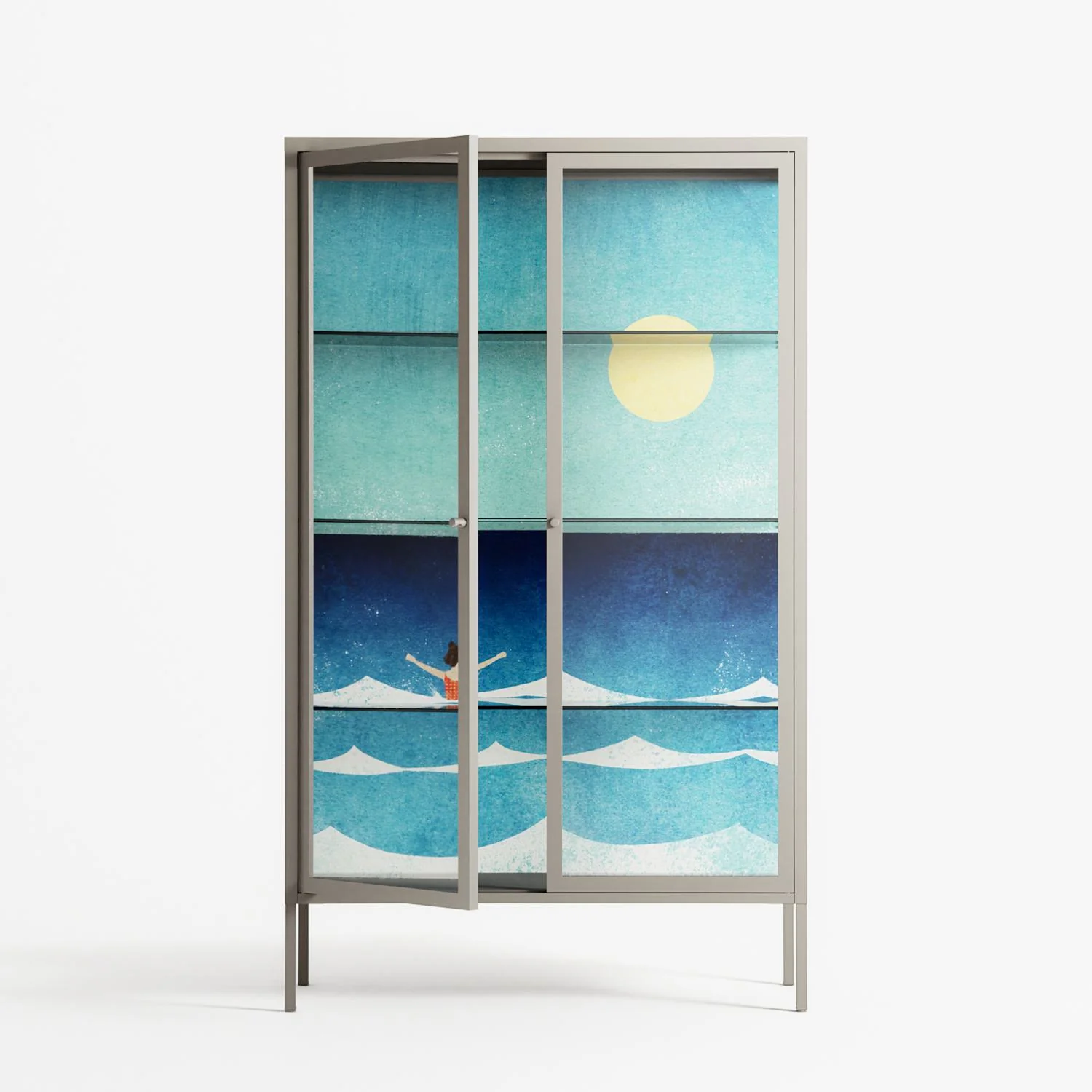 Sea Swim - Cabinet - Henry Rivers - Pebble - Clear glass - Image 2