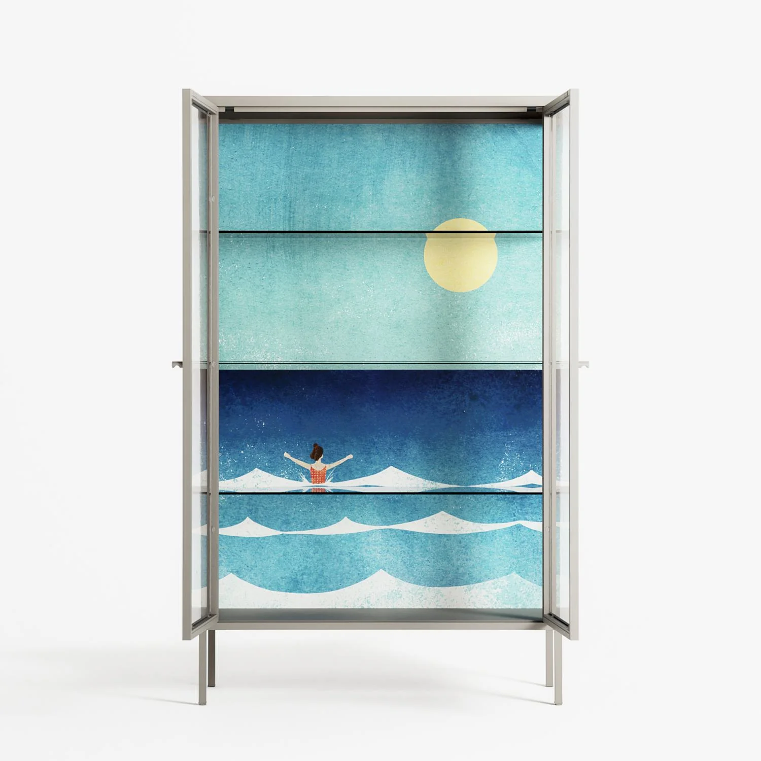 Sea Swim - Cabinet - Henry Rivers - Pebble - Clear glass - Image 3