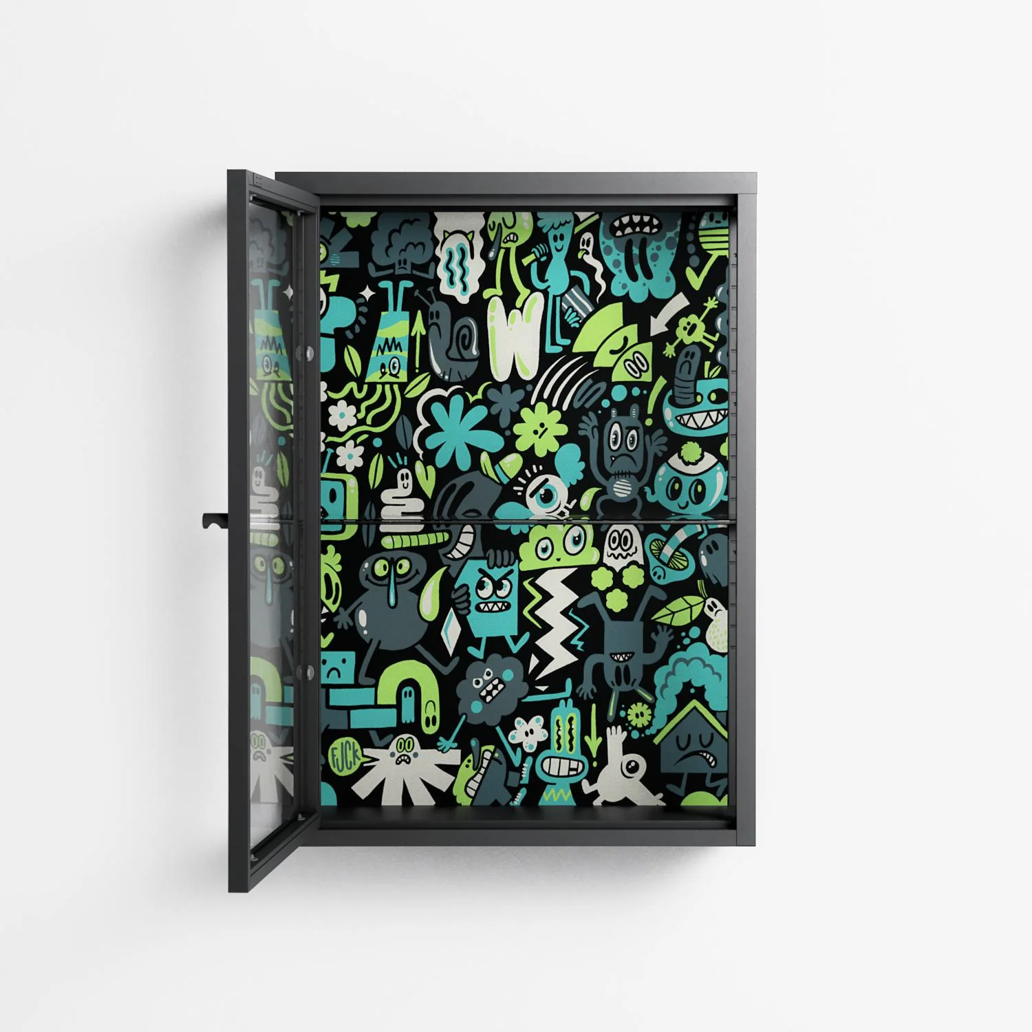 Shapes and Faces - Wall Cabinet - Craig Watkins - Antracite - Clear glass - Image 3