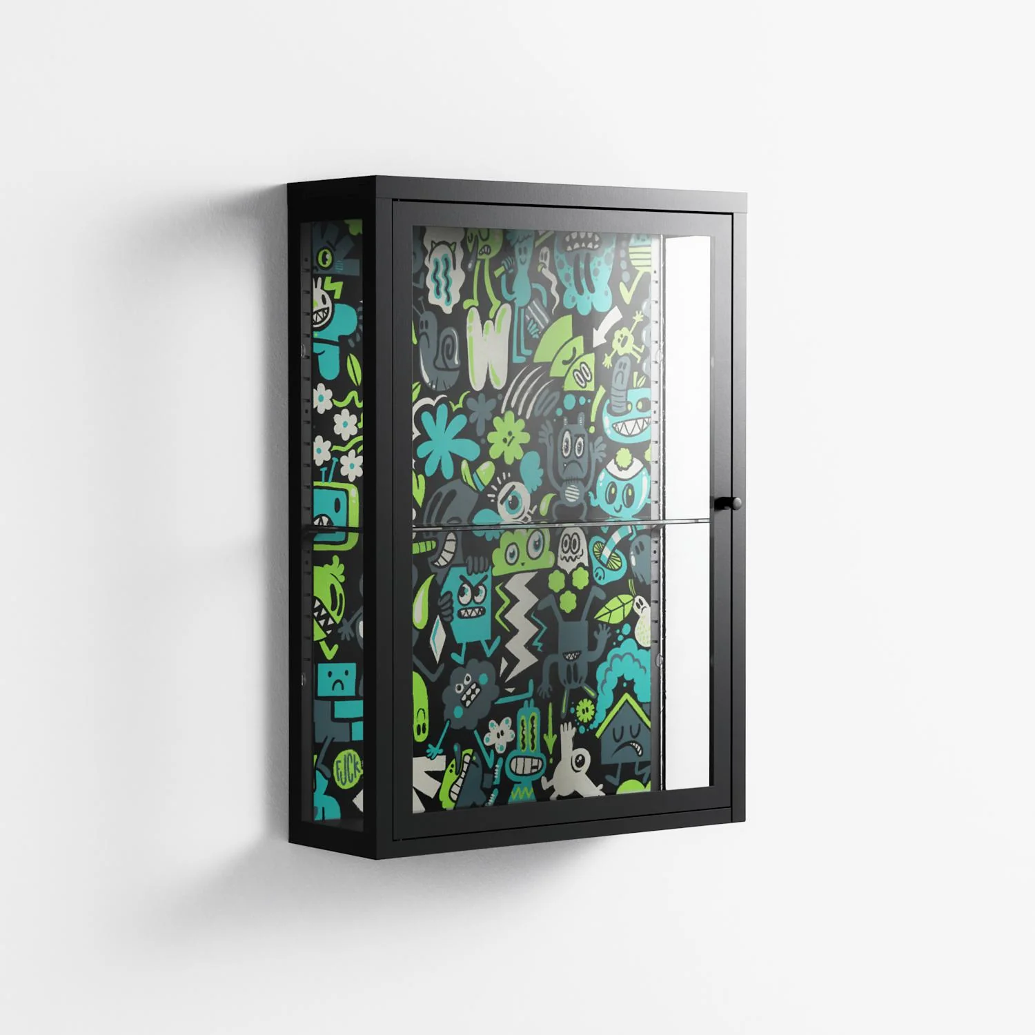 Shapes and Faces - Wall Cabinet - Craig Watkins - Antracite - Clear glass - Image 4