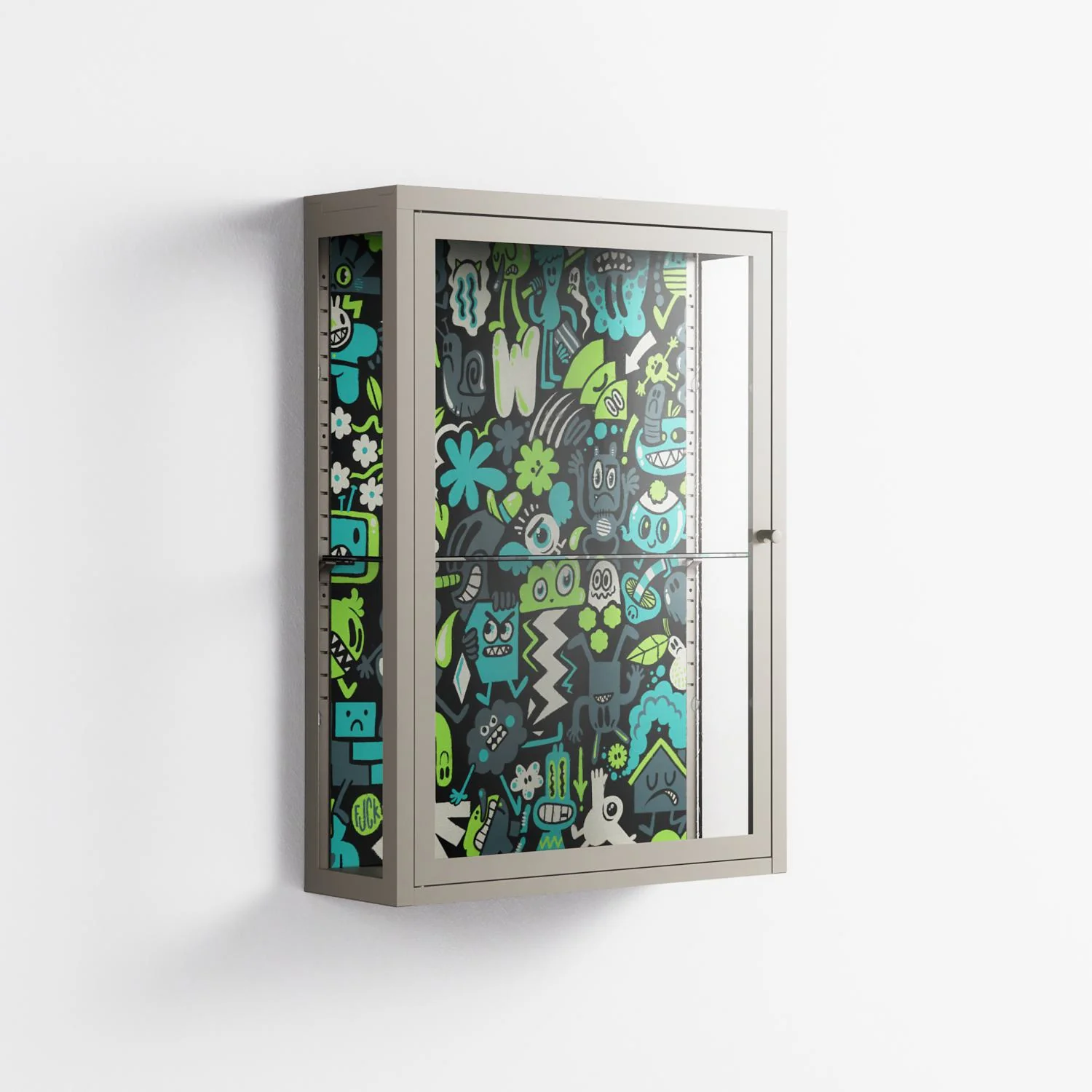 Shapes and Faces - Wall Cabinet - Craig Watkins - Pebble - Clear glass - Image 4