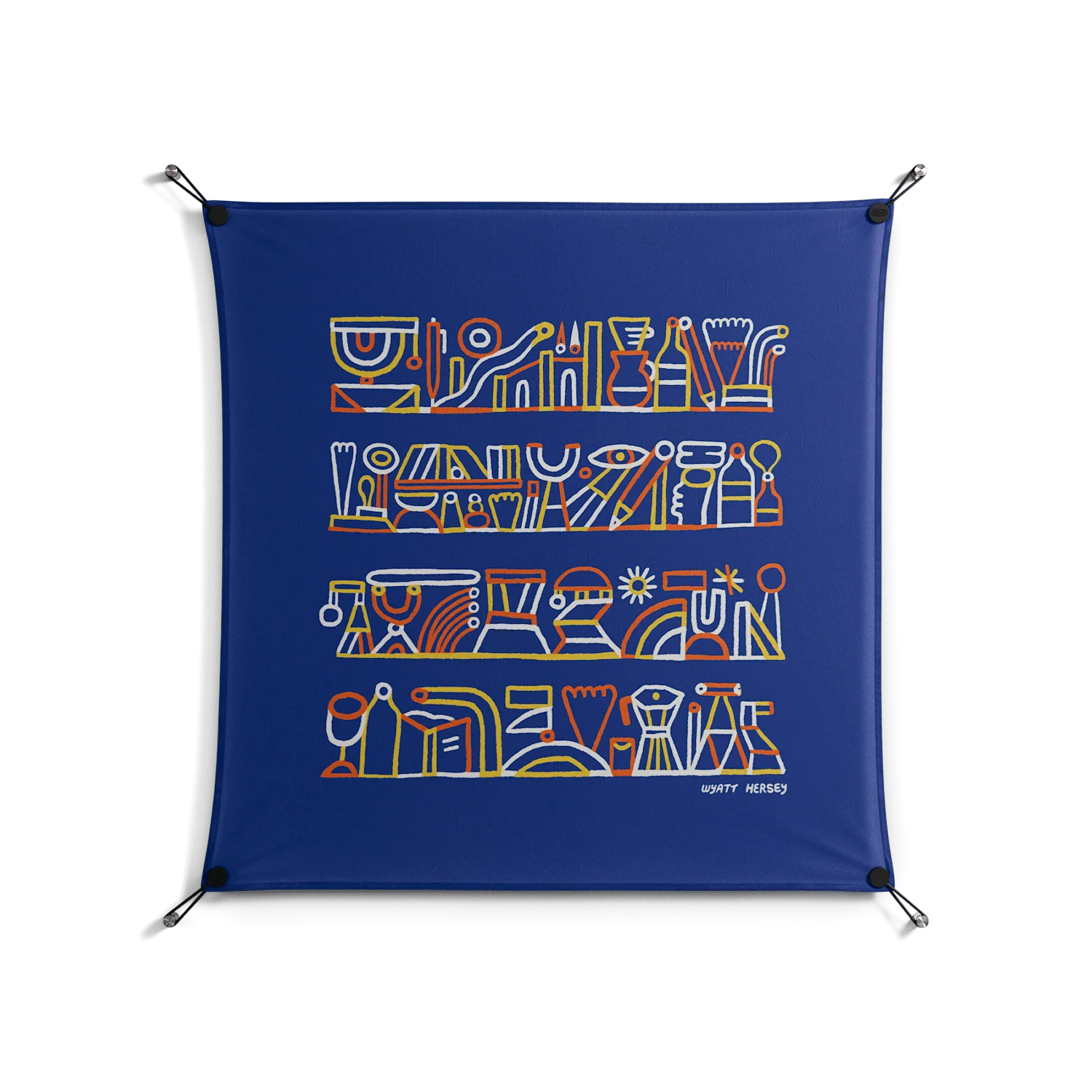 Shelves - Work On Wall - Wyatt Hersey - Black - 90 x 90 cm