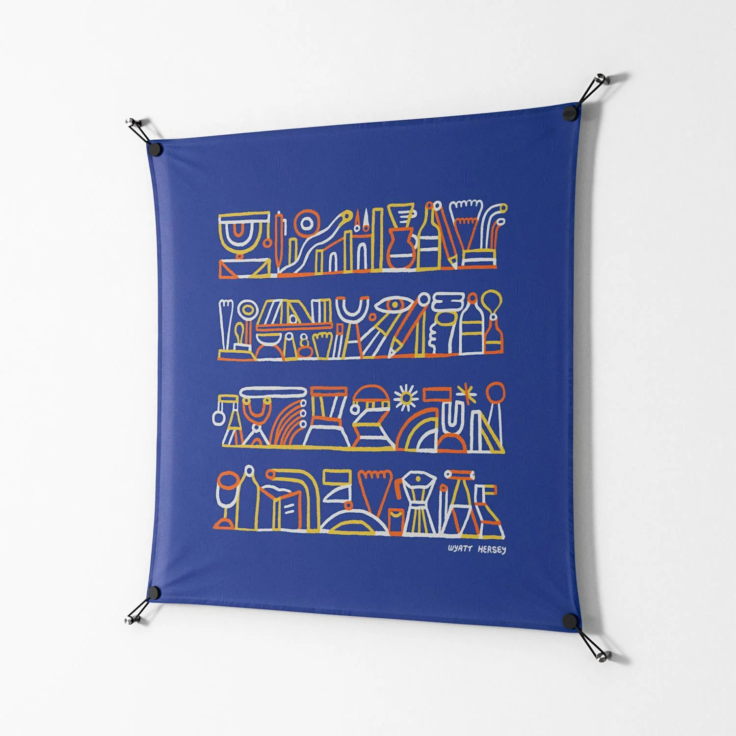Shelves - Work On Wall - Wyatt Hersey - Black - 90 x 90 cm - Image 2
