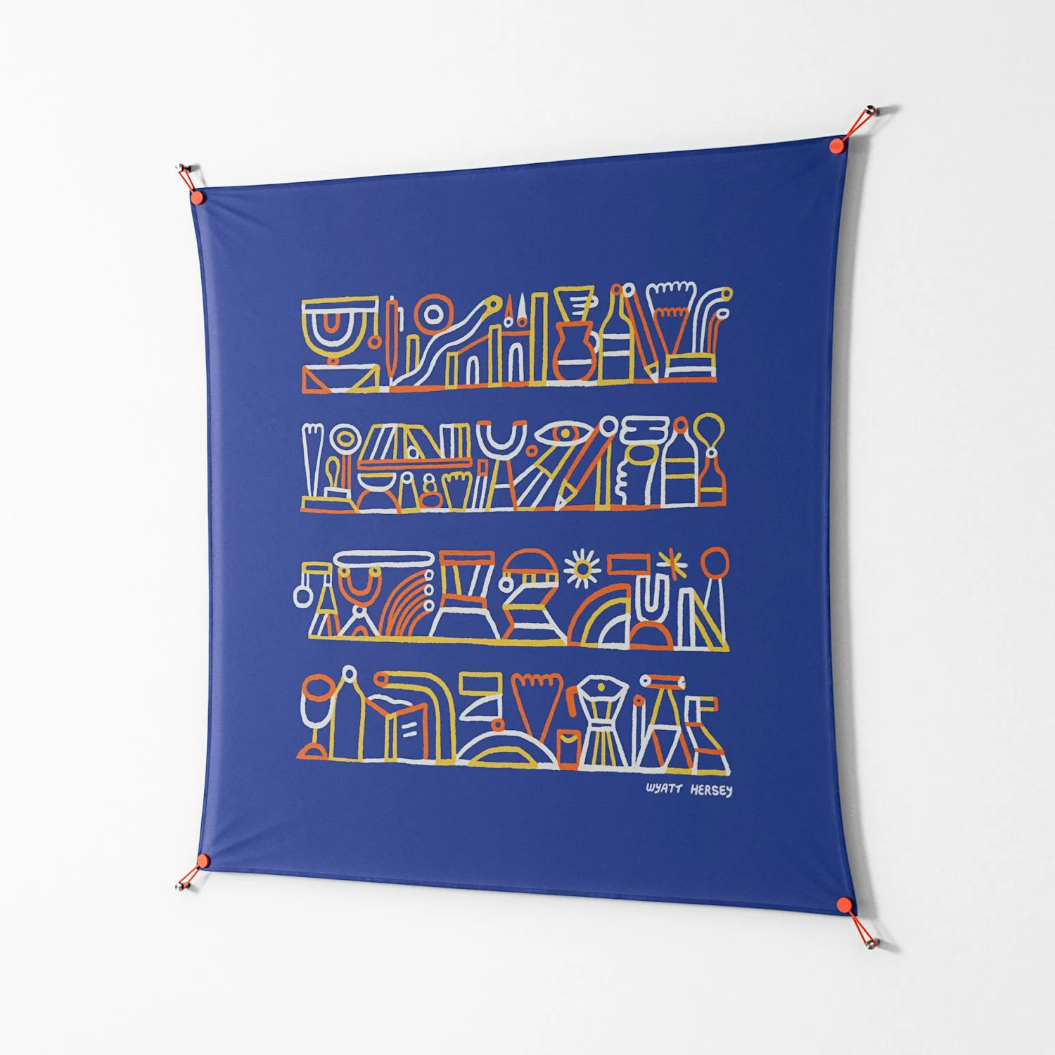 Shelves - Work On Wall - Wyatt Hersey - Orange - 140 x 140 cm - Image 2