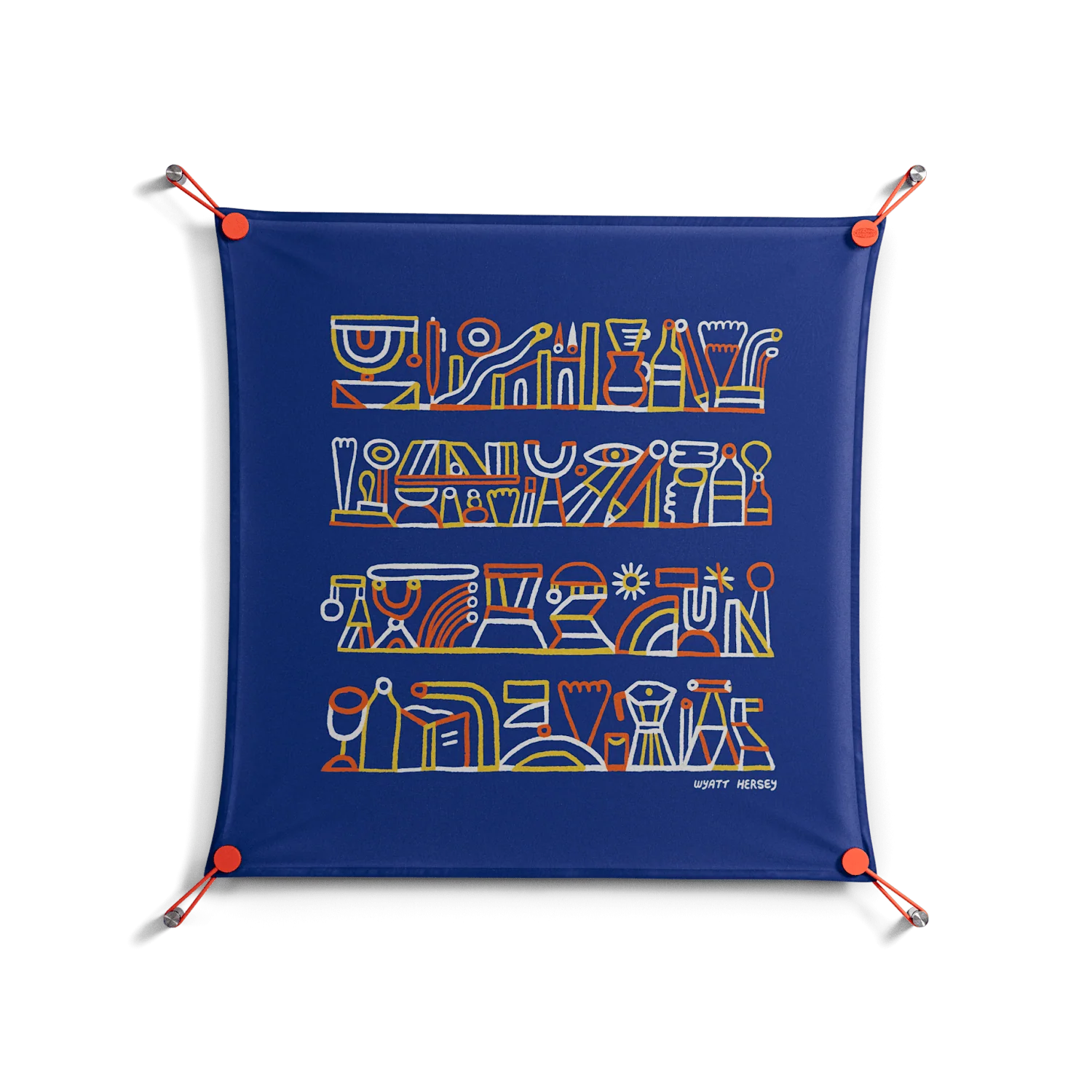 Shelves - Work On Wall - Wyatt Hersey - Orange - 70 x 70 cm