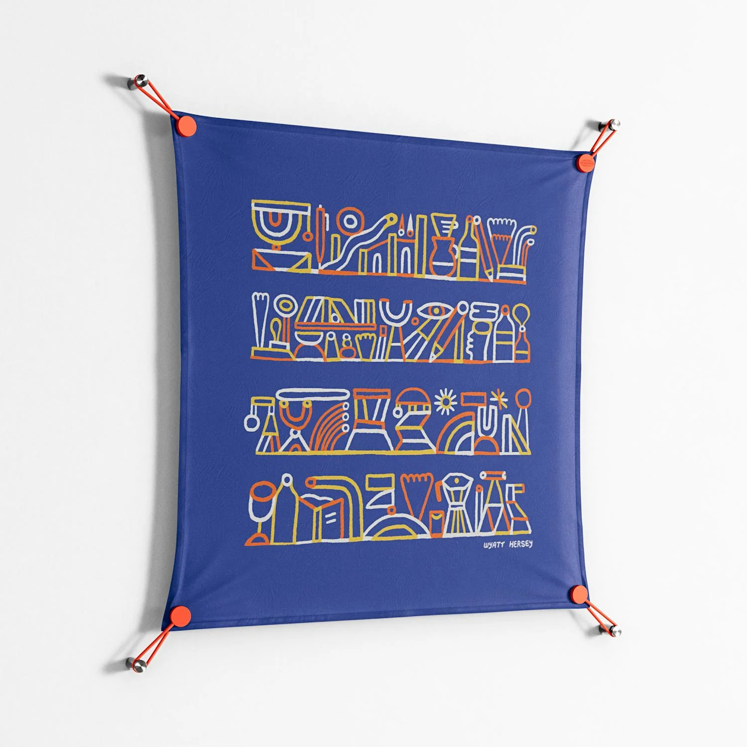 Shelves - Work On Wall - Wyatt Hersey - Orange - 70 x 70 cm - Image 2