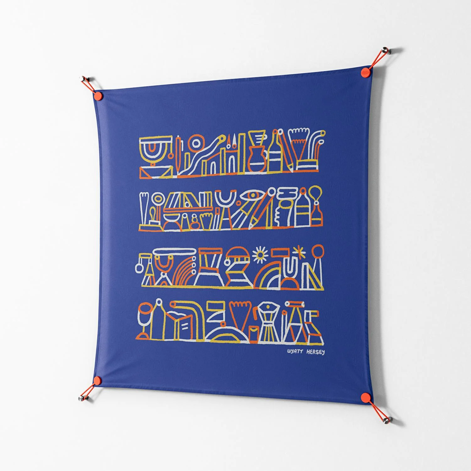 Shelves - Work On Wall - Wyatt Hersey - Orange - 90 x 90 cm - Image 2