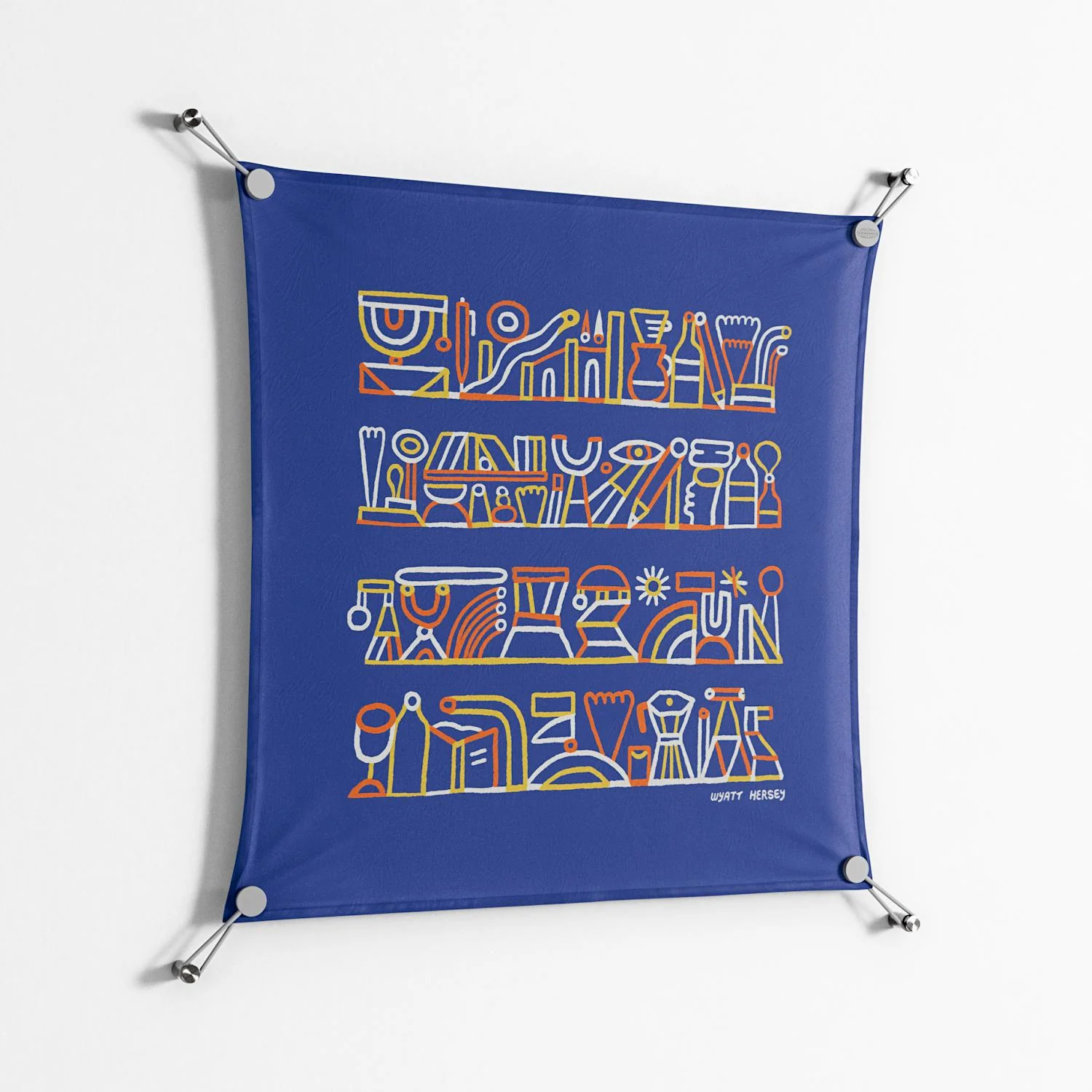 Shelves - Work On Wall - Wyatt Hersey - Silver - 70 x 70 cm - Image 2