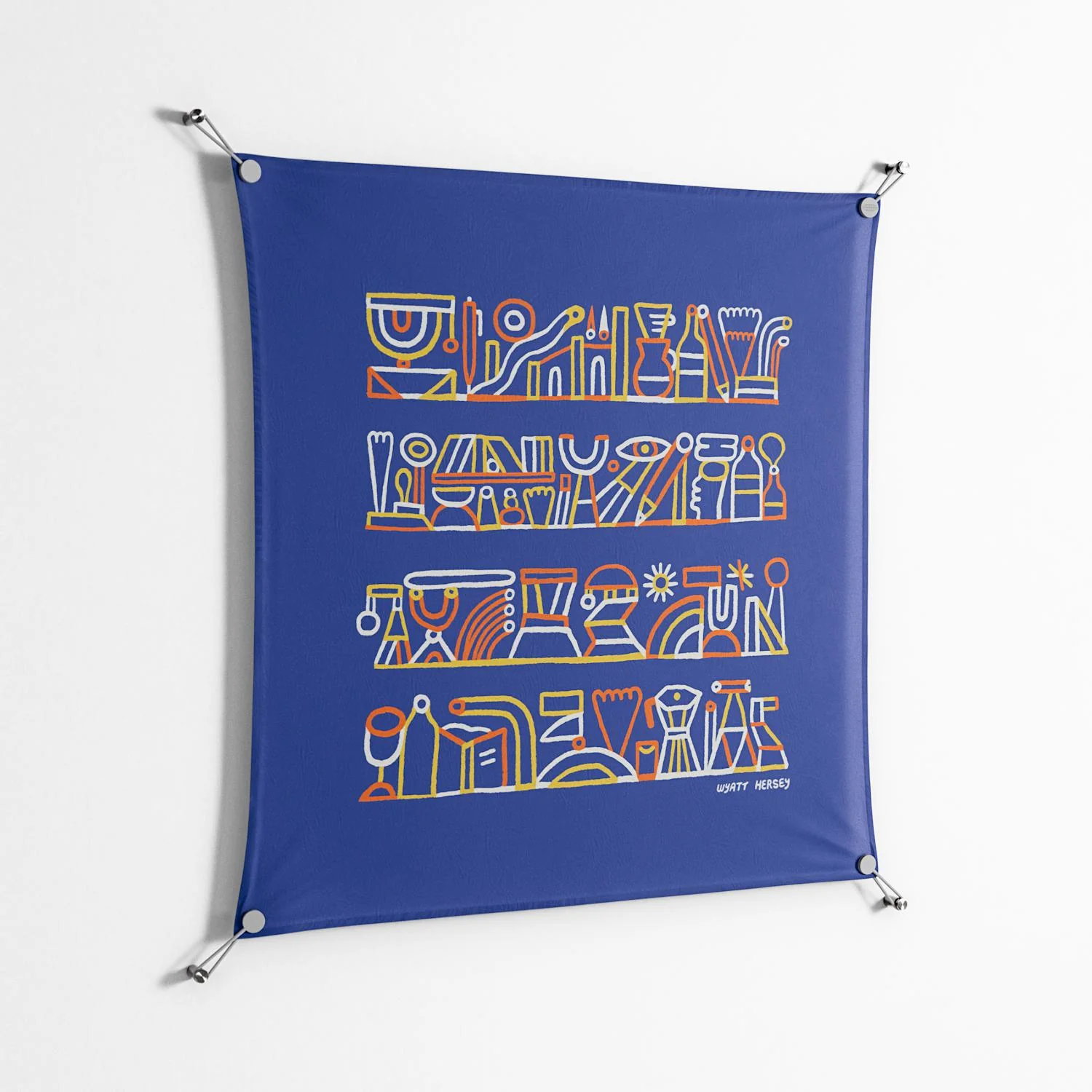 Shelves - Work On Wall - Wyatt Hersey - Silver - 90 x 90 cm - Image 2