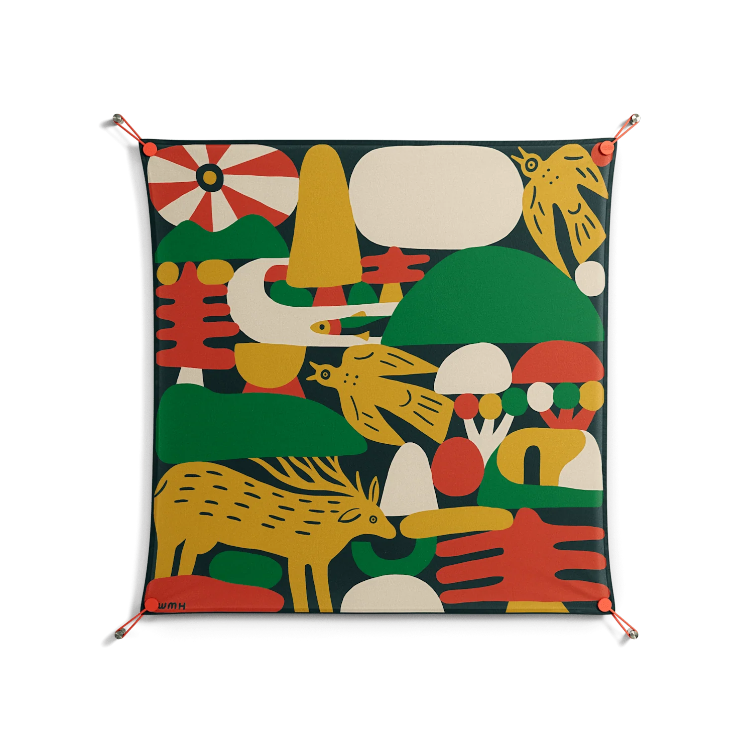 Sierra Midnight - Work On Wall - Wyatt Hersey - Orange - 90 x 90 cm