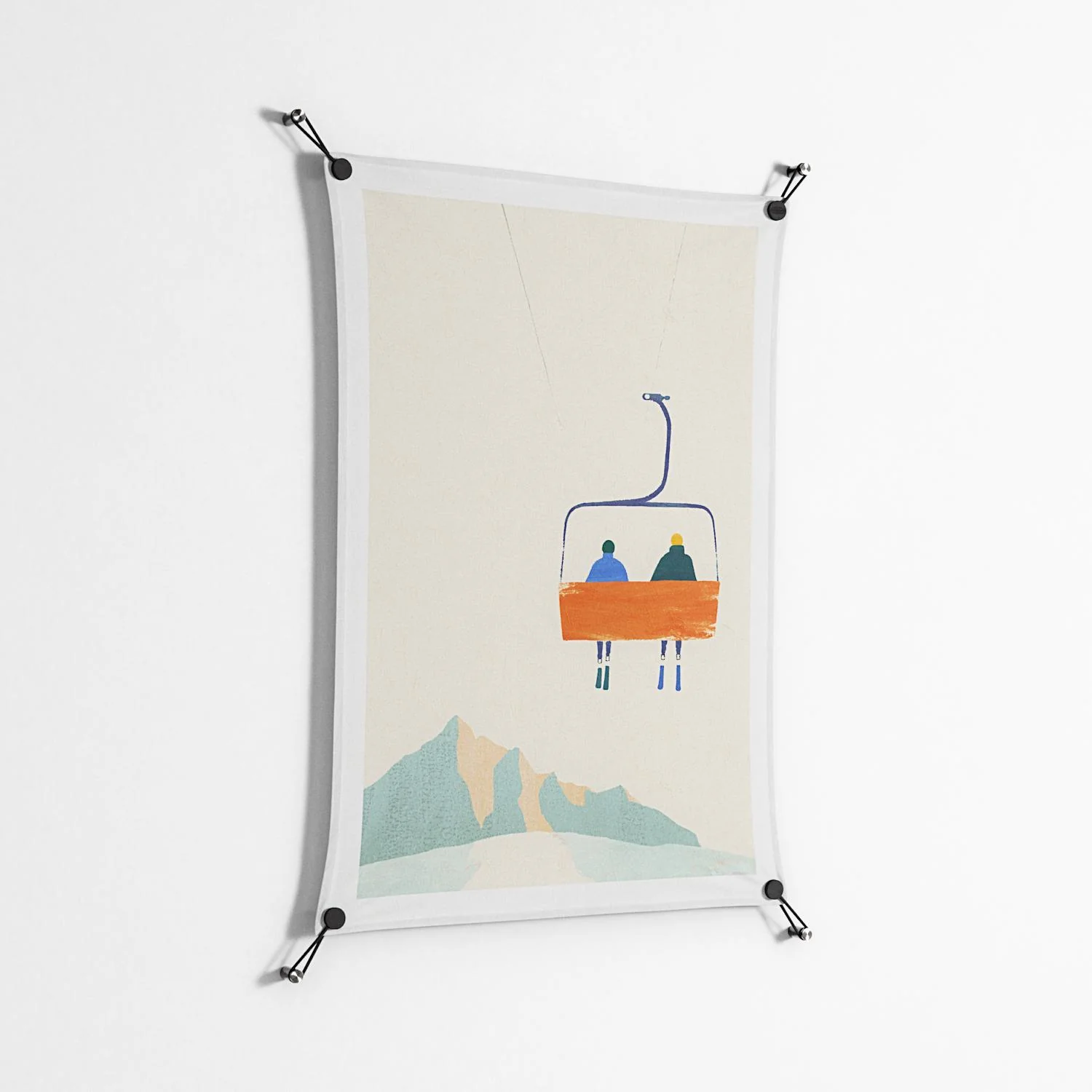 Ski Buddies - Work On Wall - Henry Rivers - Black - 70 x 100 cm - Image 2