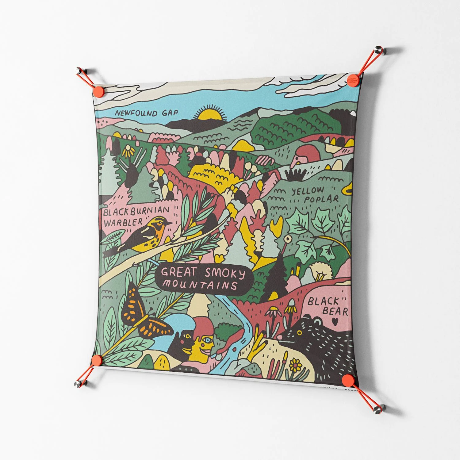 Smoky Mountains - Work On Wall - Wyatt Hersey - Orange - 70 x 70 cm - Image 2
