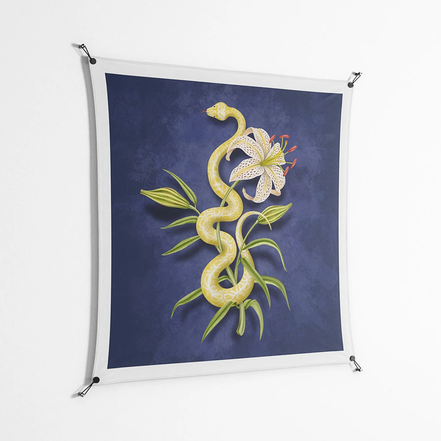 Snake Tigerlily - Work On Wall - Amy Suther - Black - 140 x 140 cm - Image 2