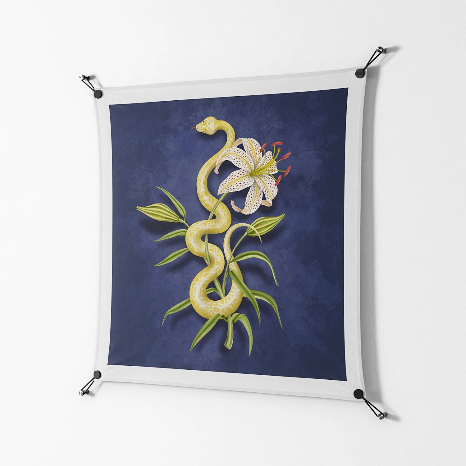 Snake Tigerlily - Work On Wall - Amy Suther - Black - 90 x 90 cm - Image 2
