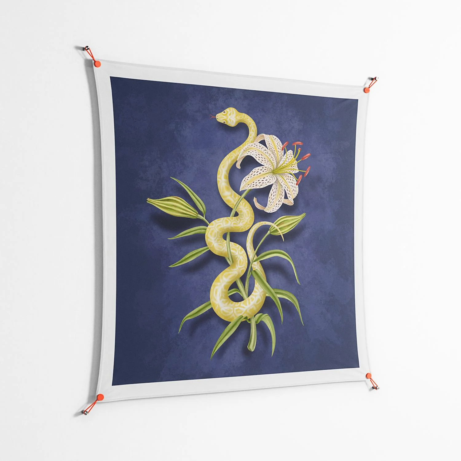 Snake Tigerlily - Work On Wall - Amy Suther - Orange - 140 x 140 cm - Image 2