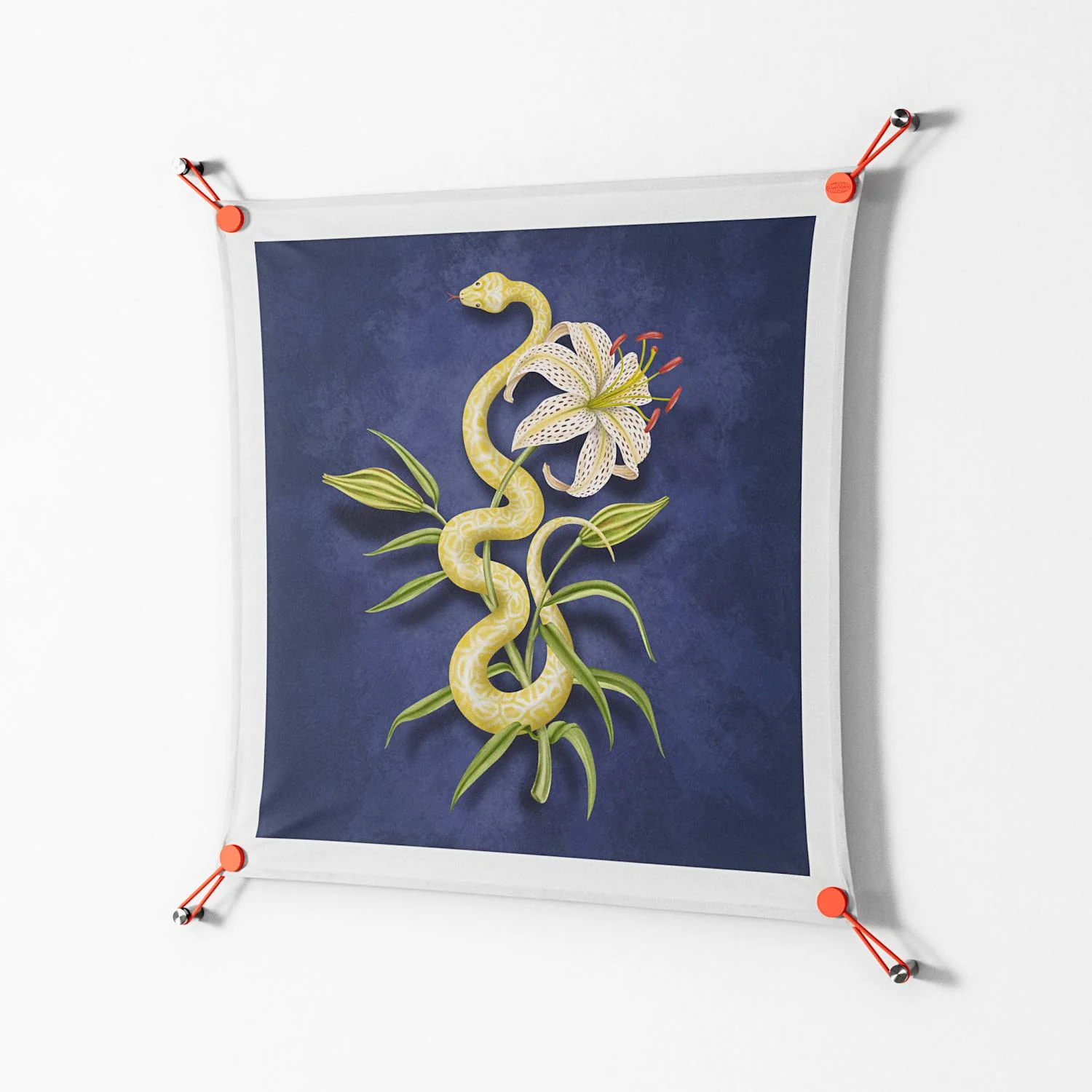 Snake Tigerlily - Work On Wall - Amy Suther - Orange - 70 x 70 cm - Image 2