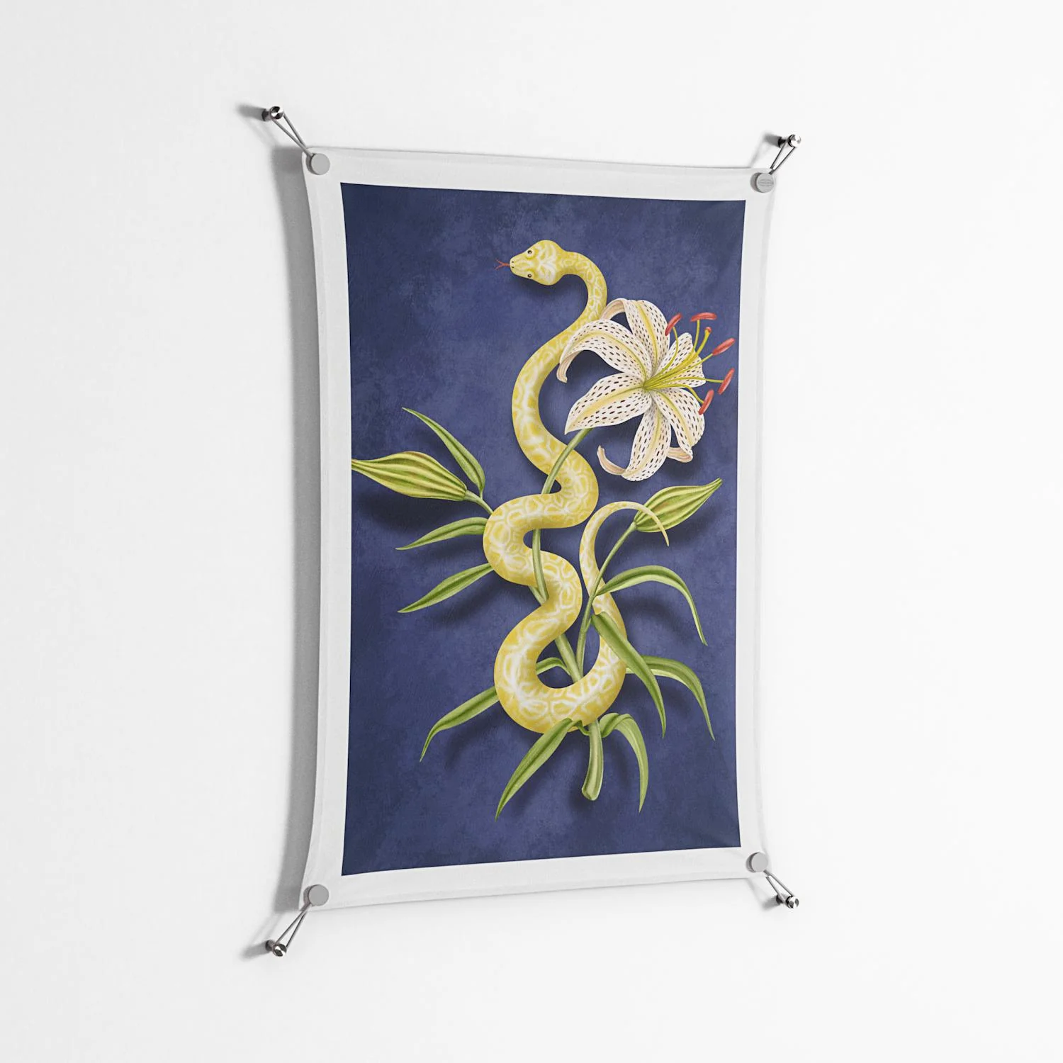 Snake Tigerlily - Work On Wall - Amy Suther - Silver - 70 x 100 cm - Image 2
