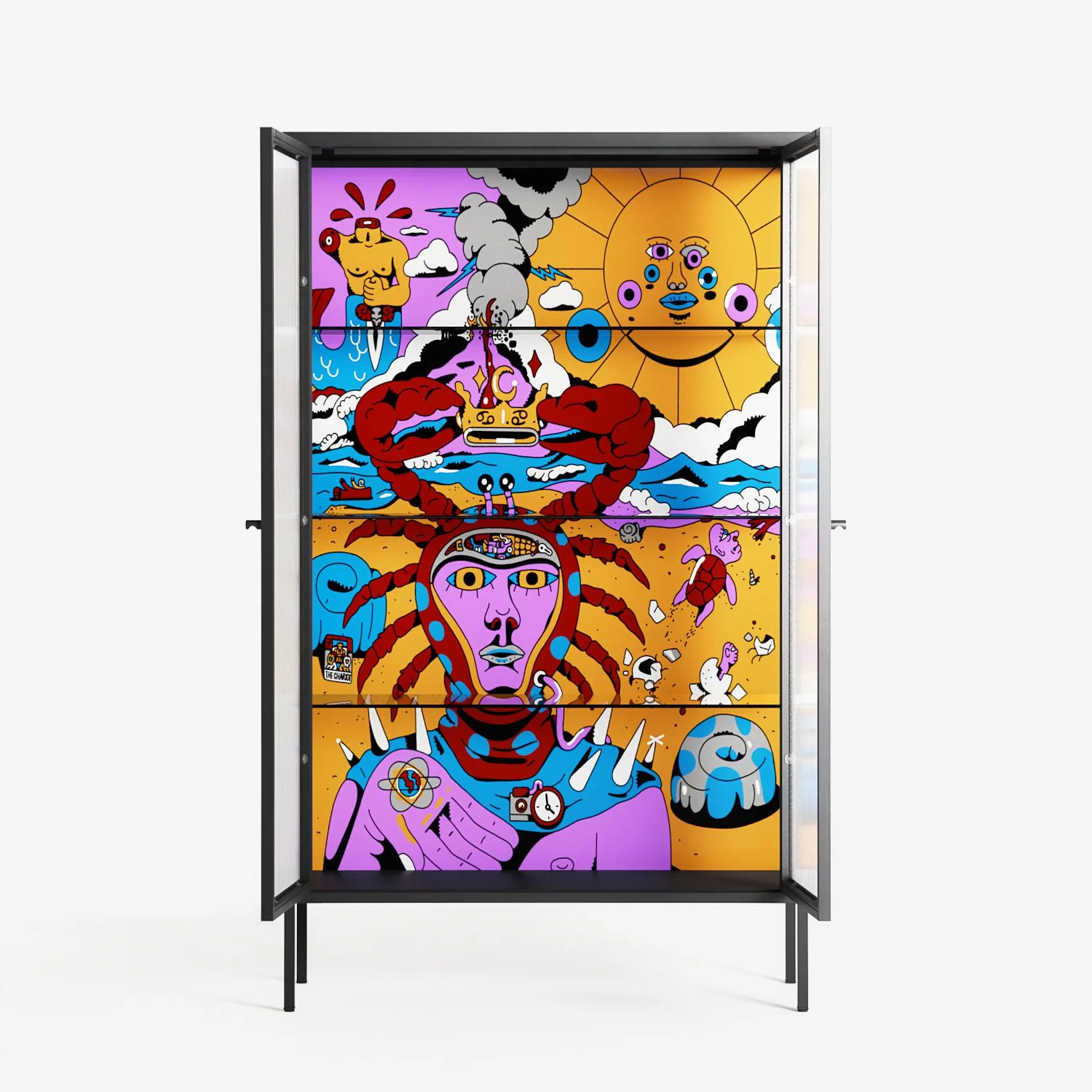 Solar Cancer - Cabinet - Cezar Berje - Antracite - Reeded glass - Image 3